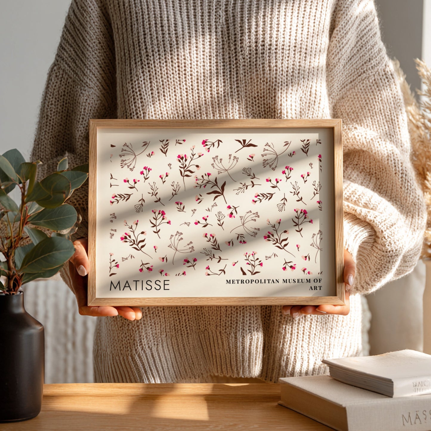 Still Life with Elephant & Fruit poster featuring floral patterns in soft colors by Matisse