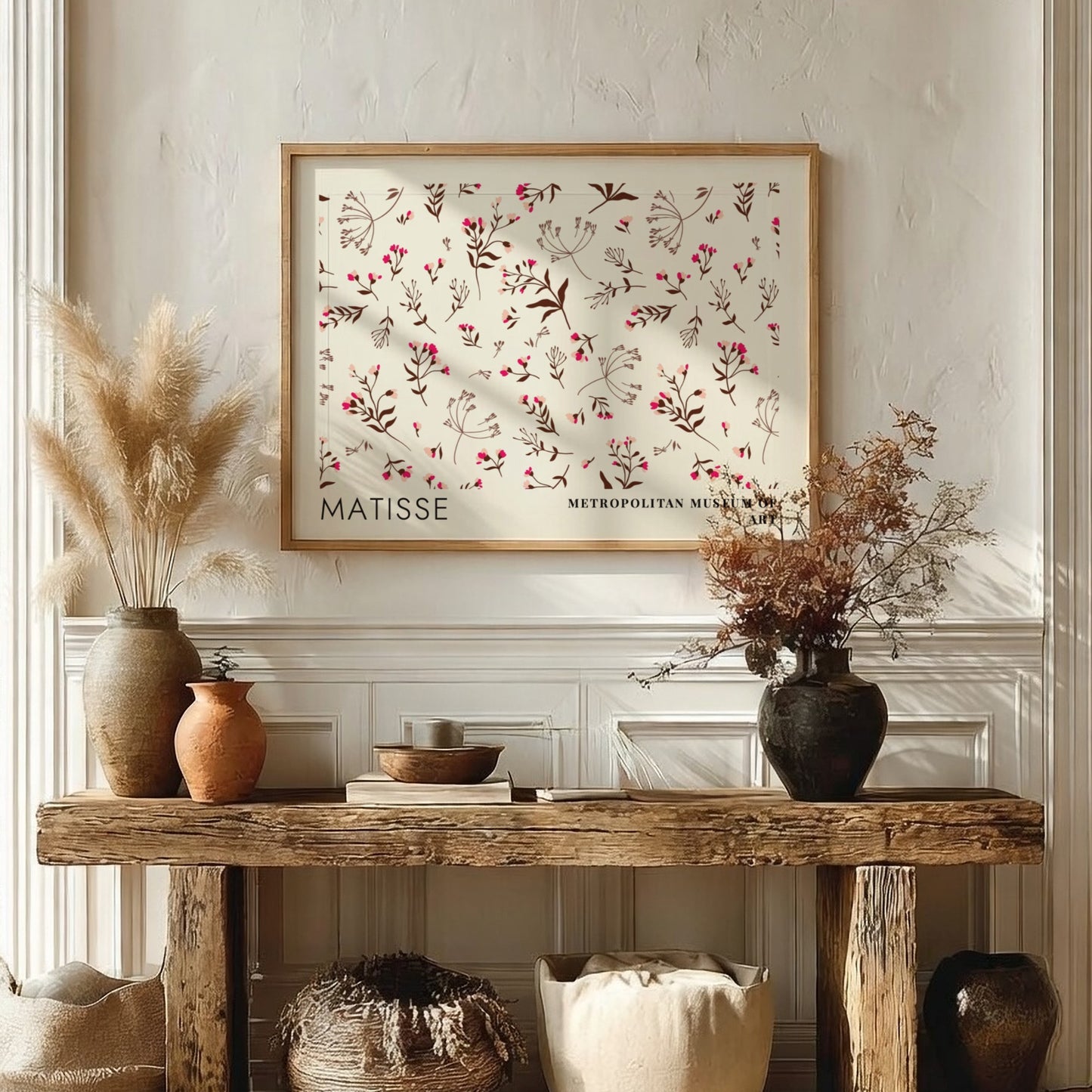 Still Life with Elephant & Fruit poster featuring floral patterns in soft colors by Matisse