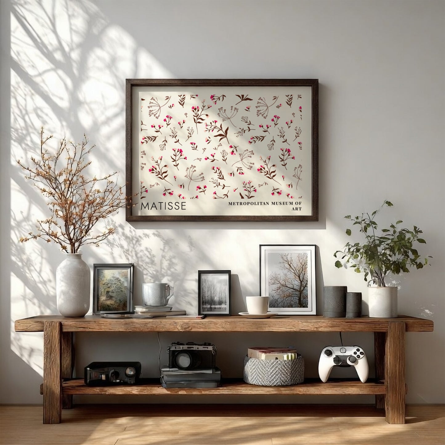 Still Life with Elephant & Fruit poster featuring floral patterns in soft colors by Matisse