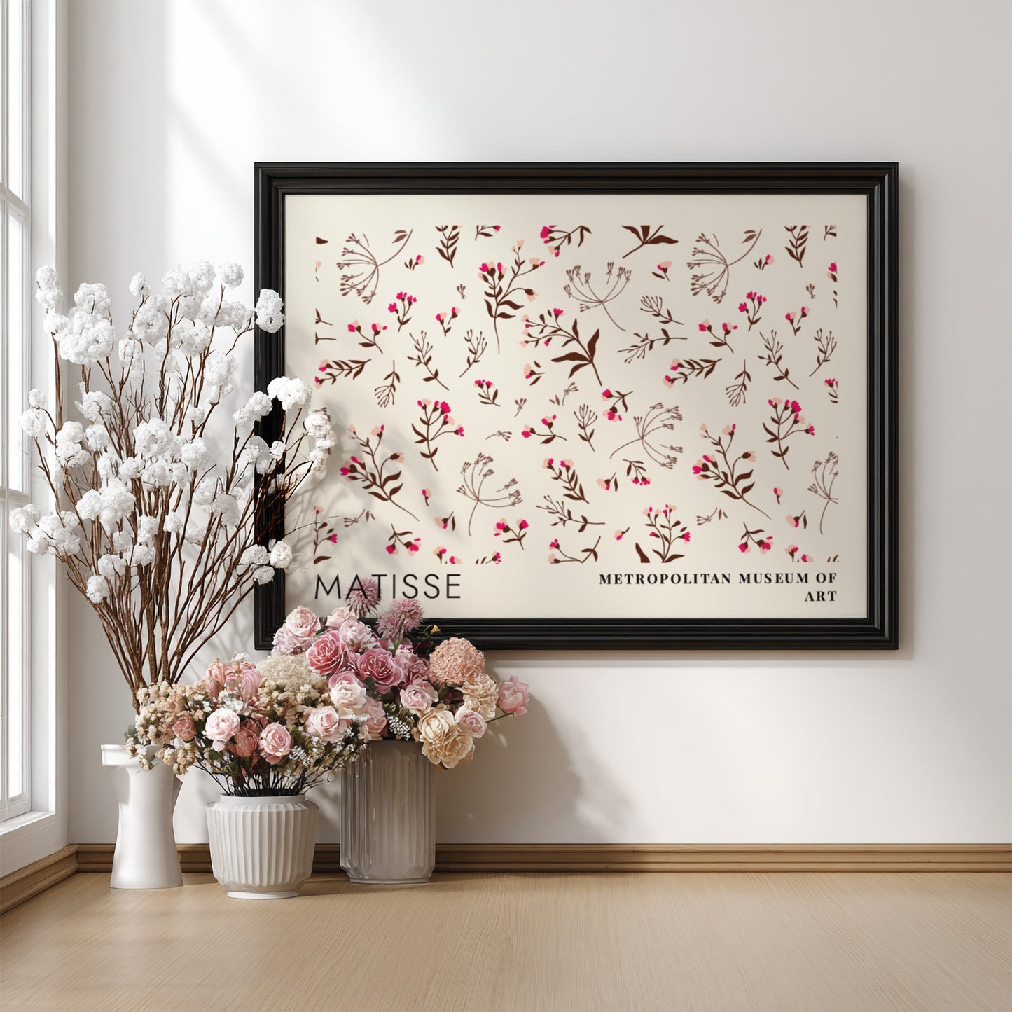 Still Life with Elephant & Fruit poster featuring floral patterns in soft colors by Matisse