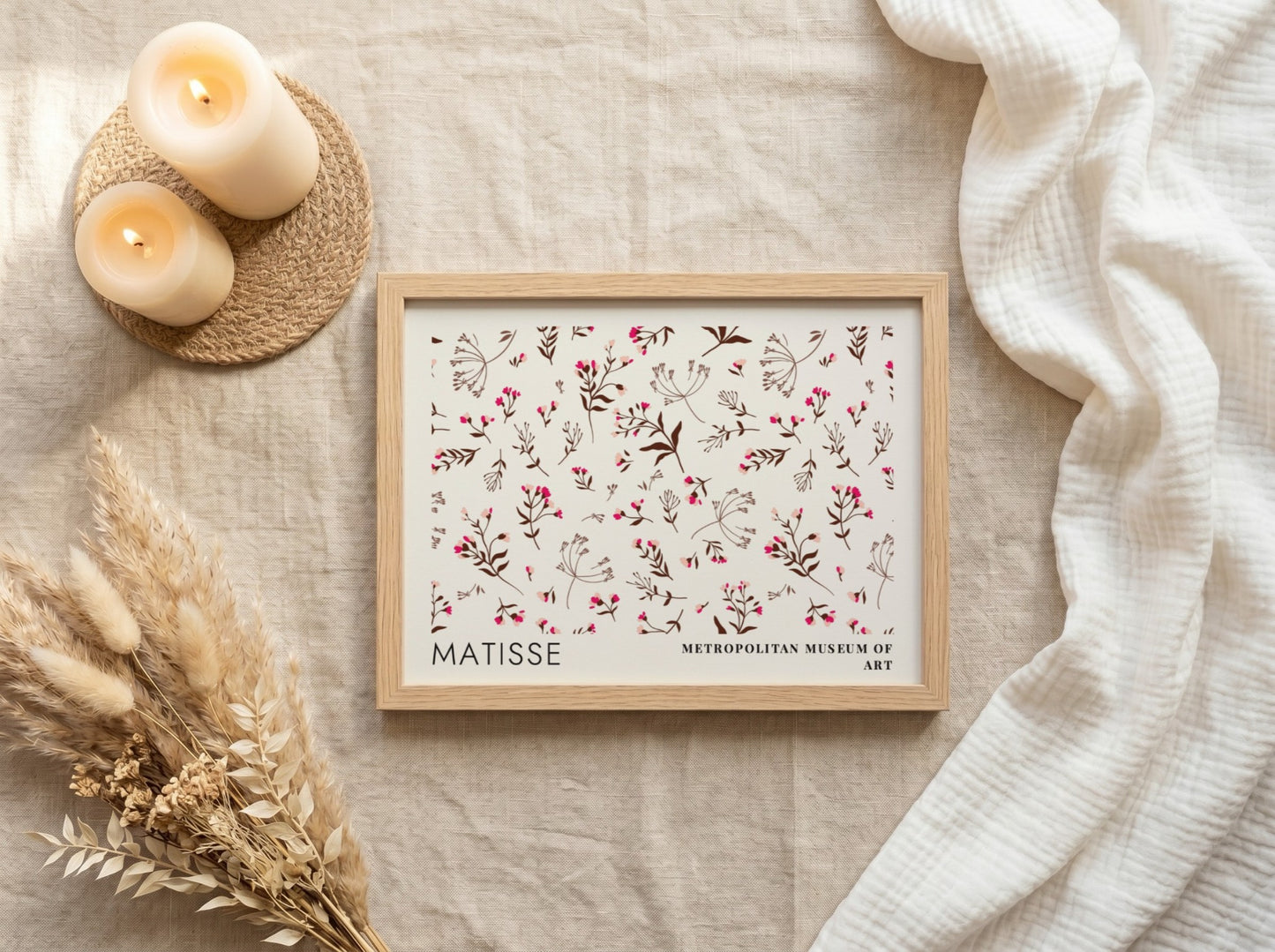 Still Life with Elephant & Fruit poster featuring floral patterns in soft colors by Matisse