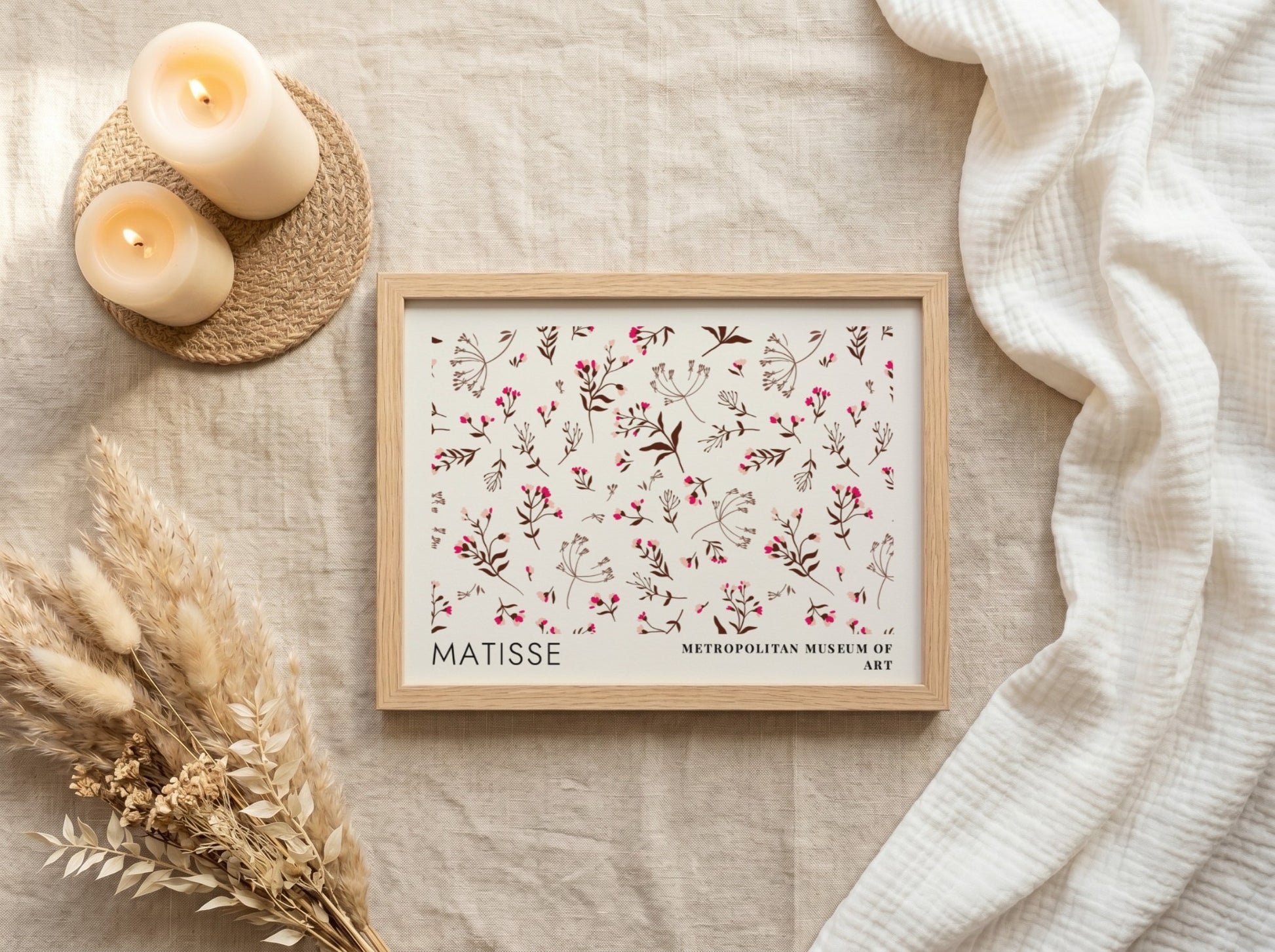 Still Life with Elephant & Fruit poster featuring floral patterns in soft colors by Matisse