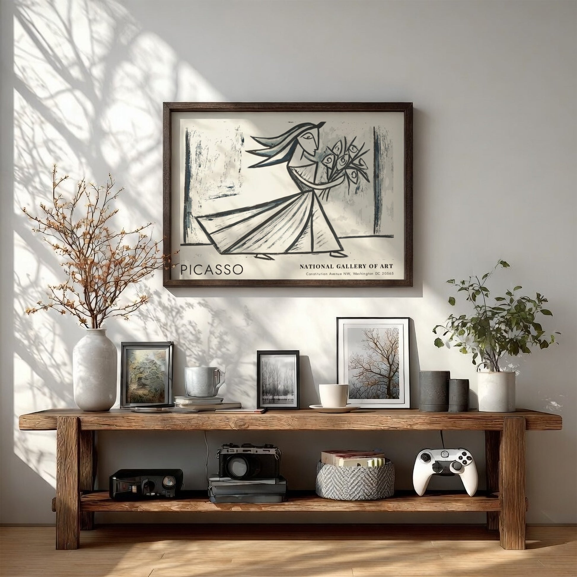 Pablo Picasso poster featuring Still Life with Fruit design in minimalist style with muted colors