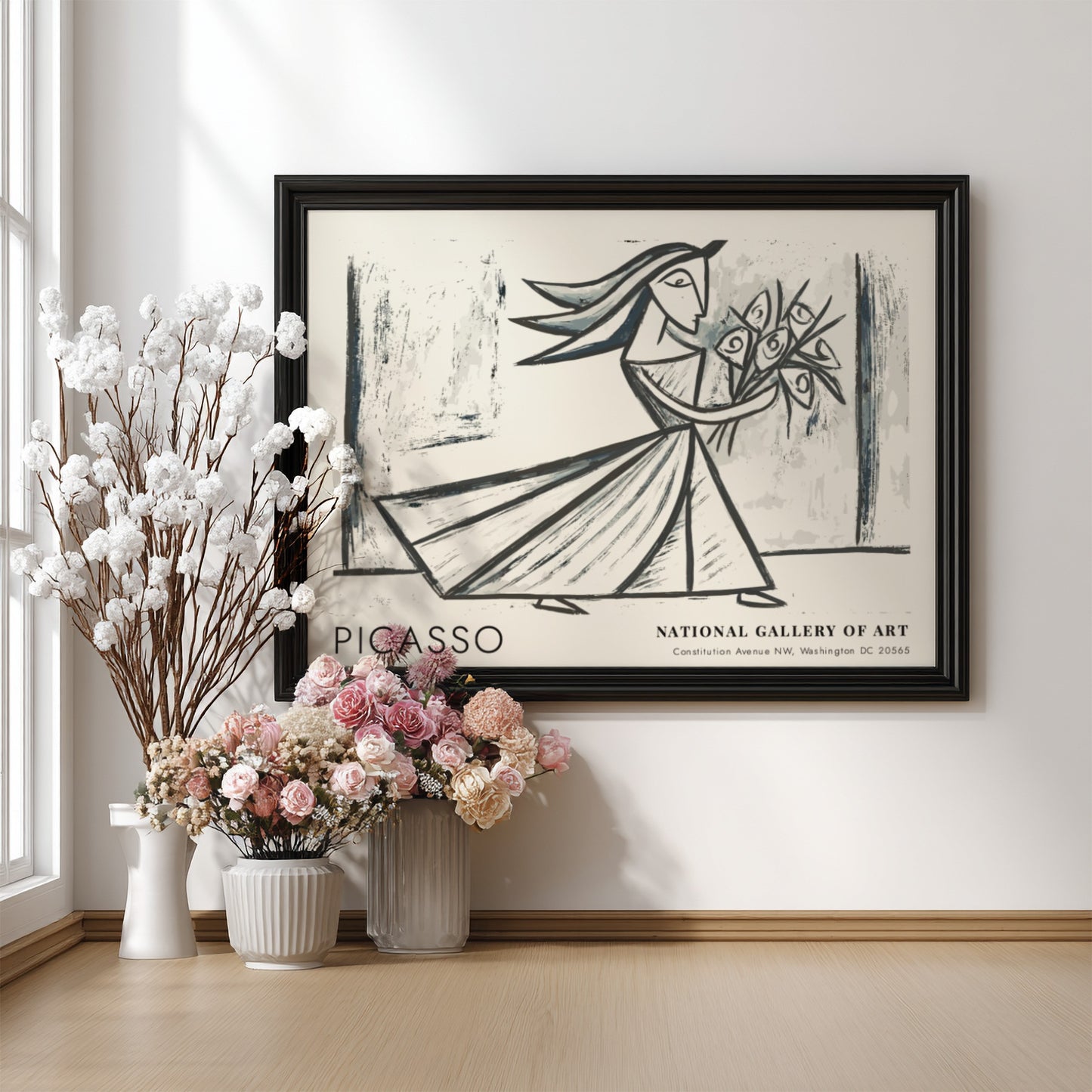Pablo Picasso poster featuring Still Life with Fruit design in minimalist style with muted colors