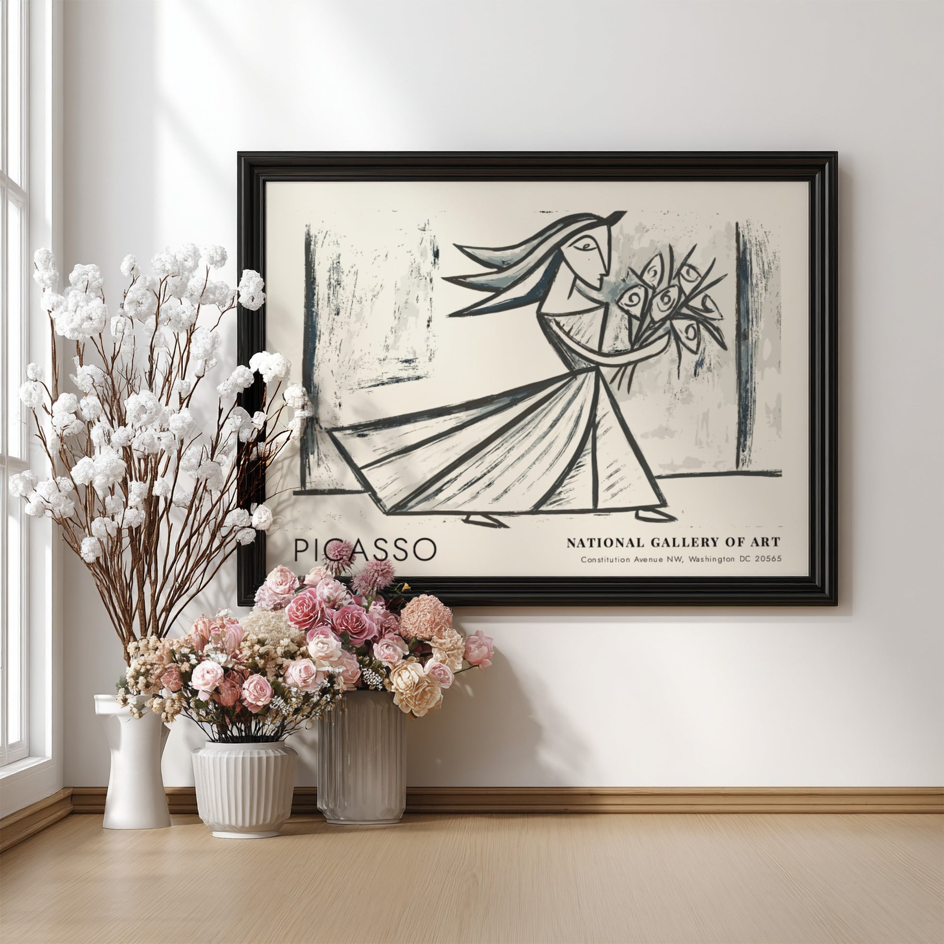 Still Life with Fruit poster featuring Pablo Picasso's vibrant style and colors, perfect for wall decor.