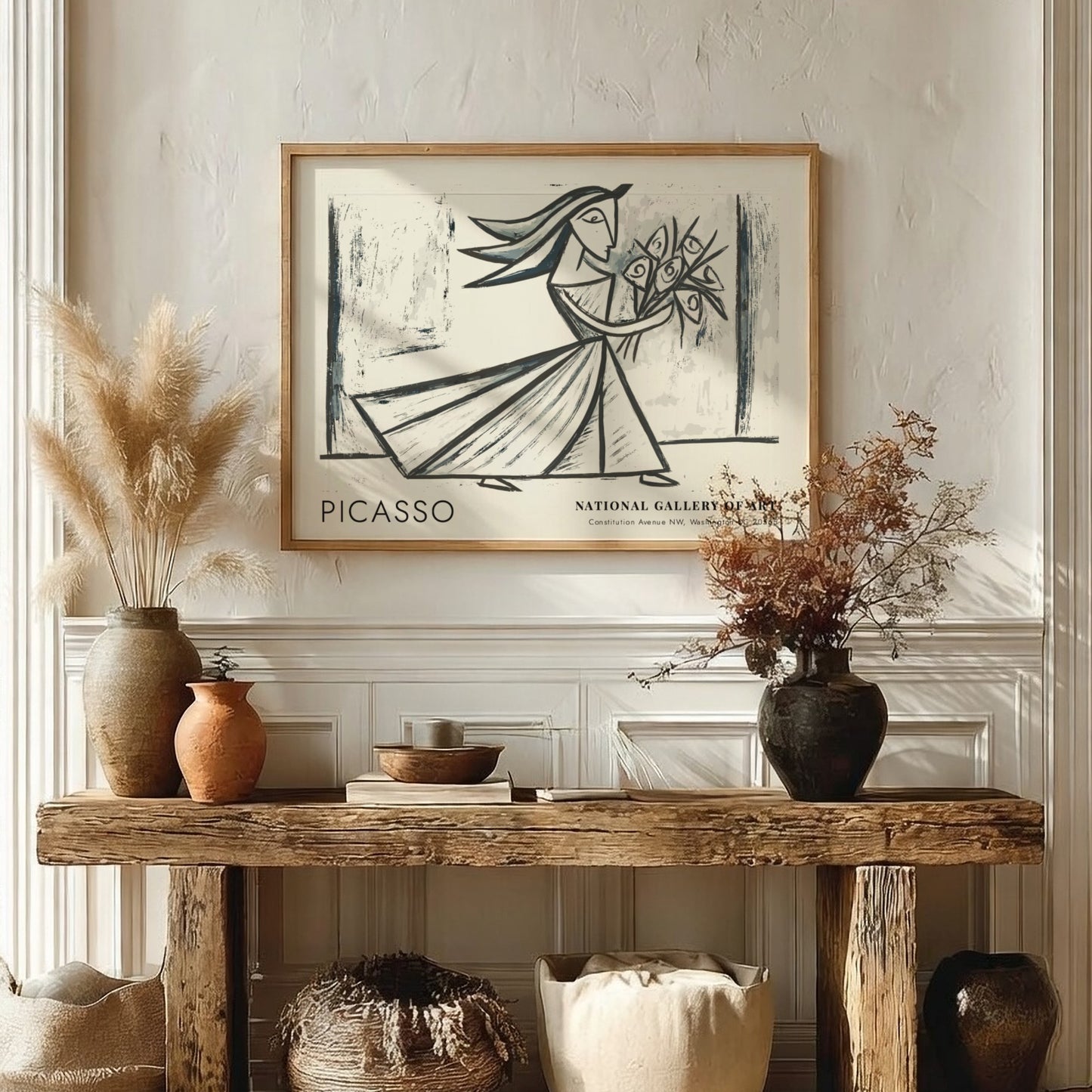 Still Life with Fruit poster featuring Pablo Picasso's vibrant style and colors, perfect for wall decor.