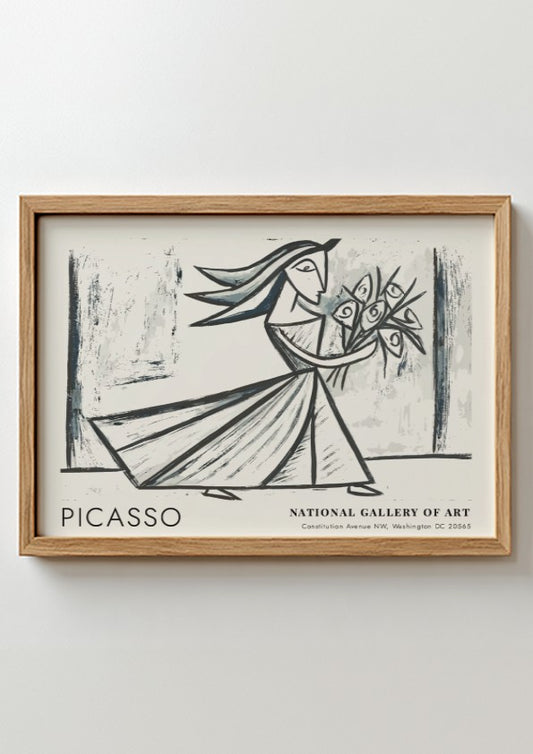 Still Life with Fruit poster featuring Pablo Picasso's vibrant style and colors, perfect for wall decor.