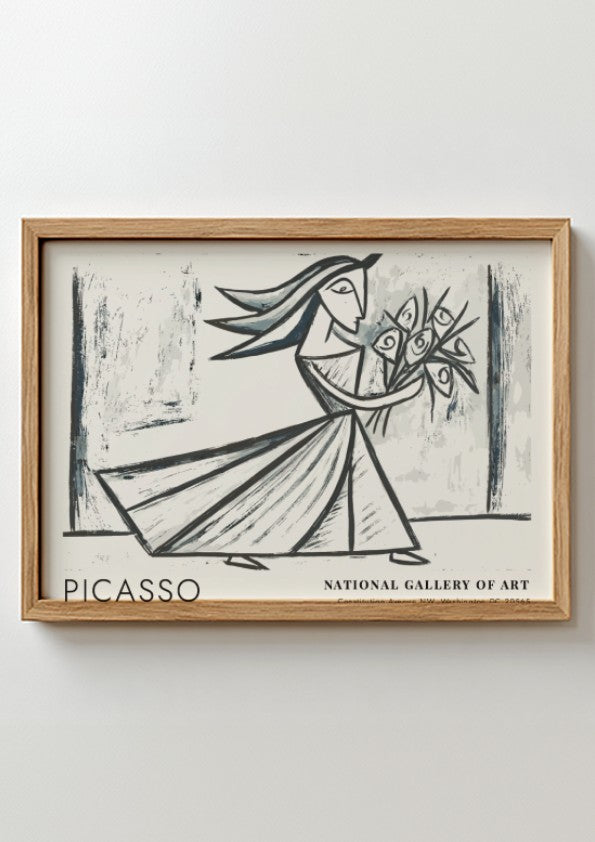 Pablo Picasso poster featuring Still Life with Fruit design in minimalist style with muted colors