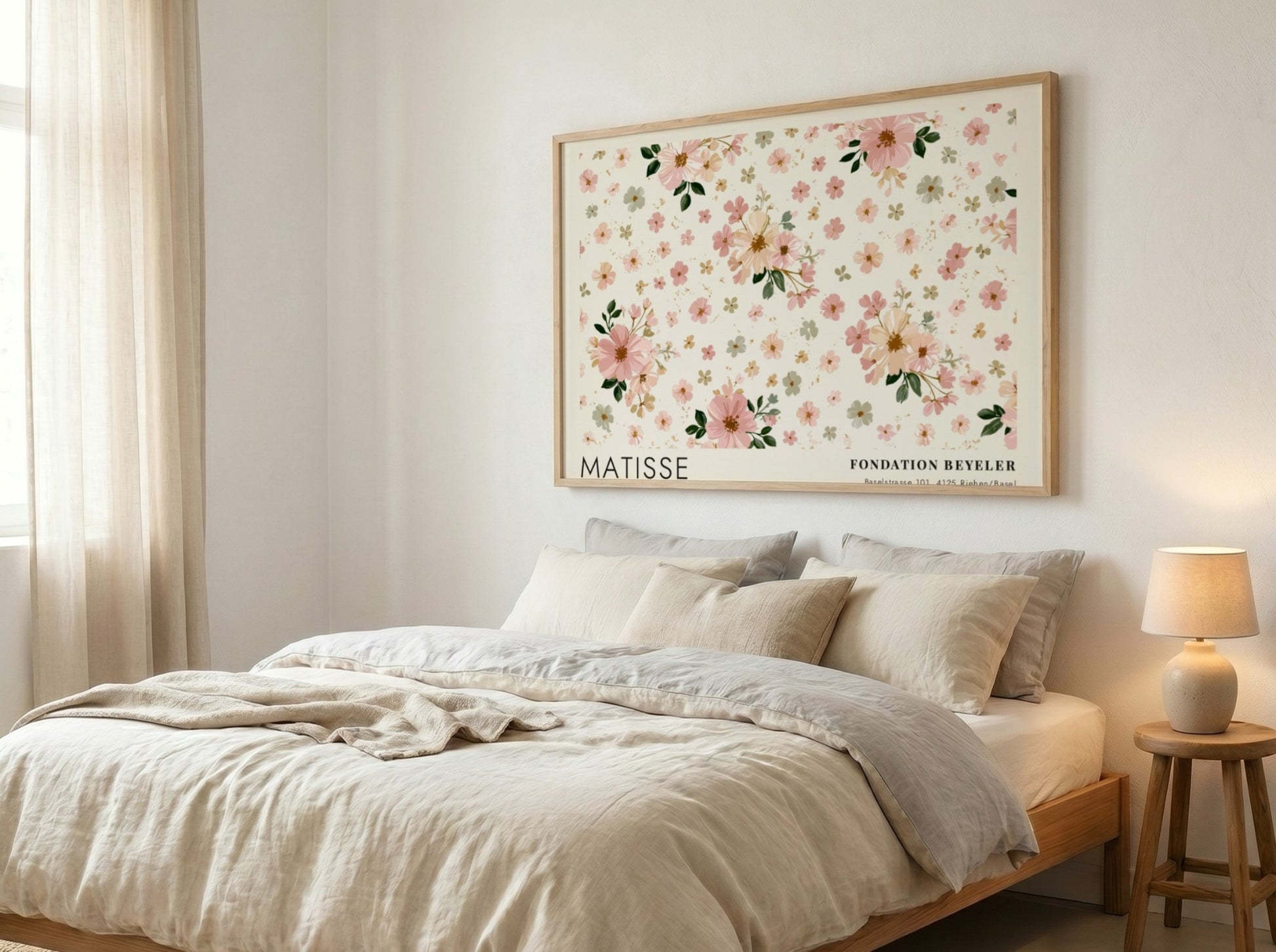 Henri Matisse poster featuring floral still life with pitchers and vessels in soft pink and green tones