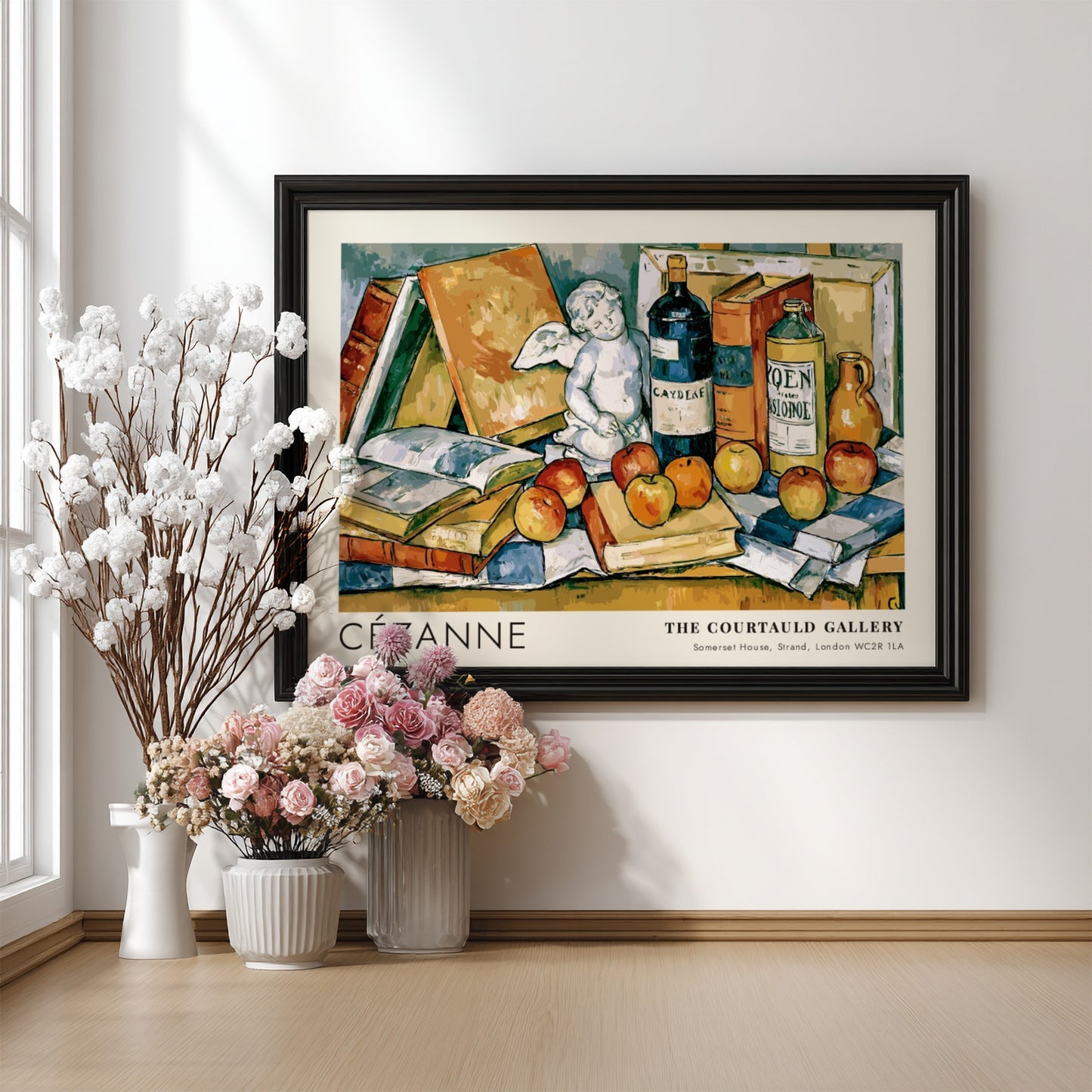 Wall art poster featuring Cézanne Still Life with Plaster Cupid with blue and yellow