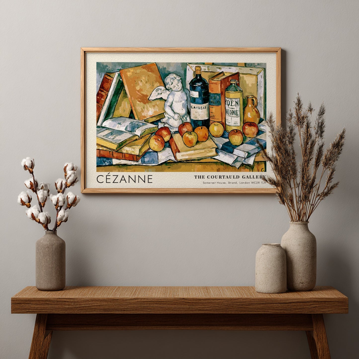 Wall art poster featuring Cézanne Still Life with Plaster Cupid with blue and yellow