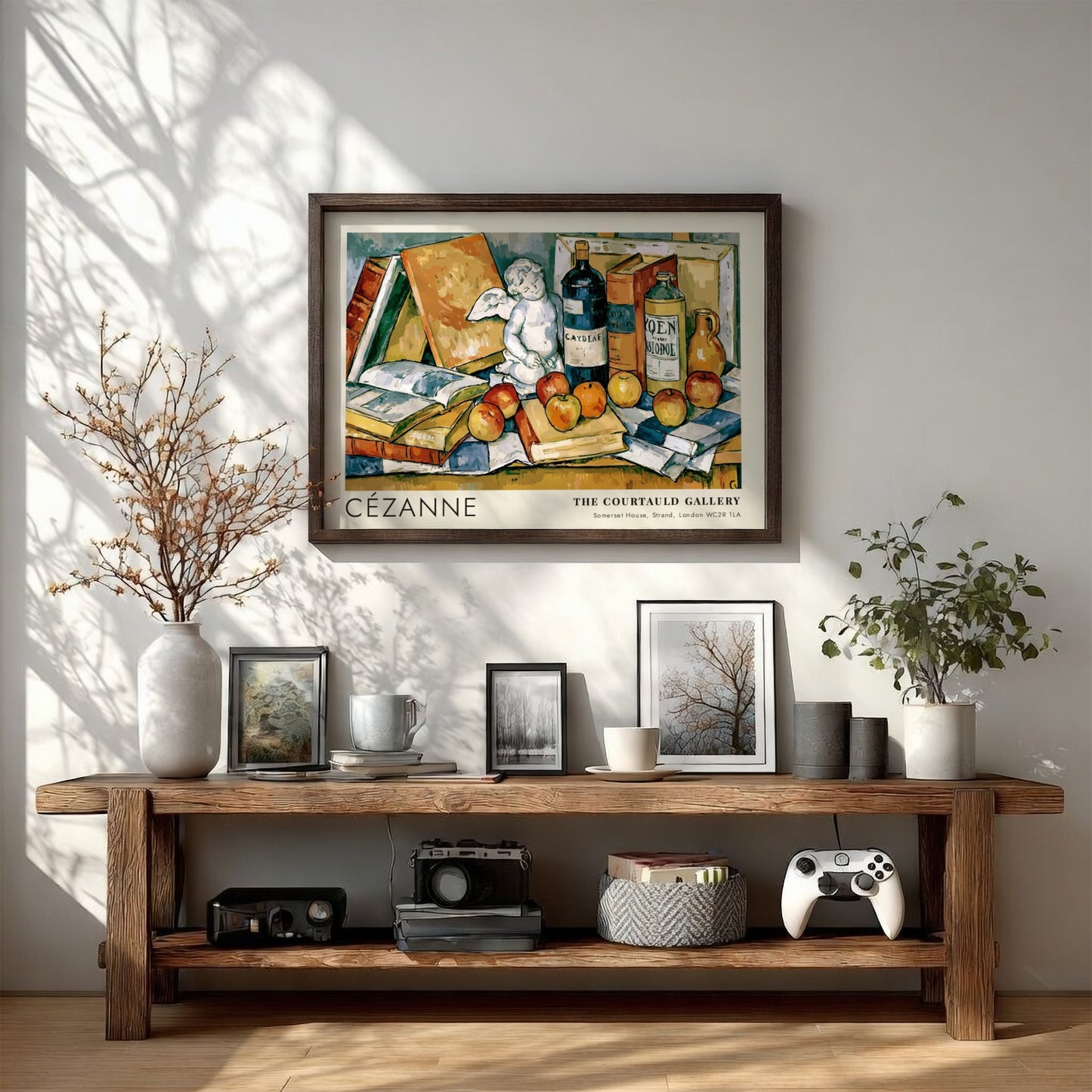 Wall art poster featuring Cézanne Still Life with Plaster Cupid with blue and yellow