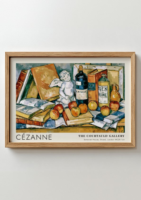 Wall art poster featuring Cézanne Still Life with Plaster Cupid with blue and yellow