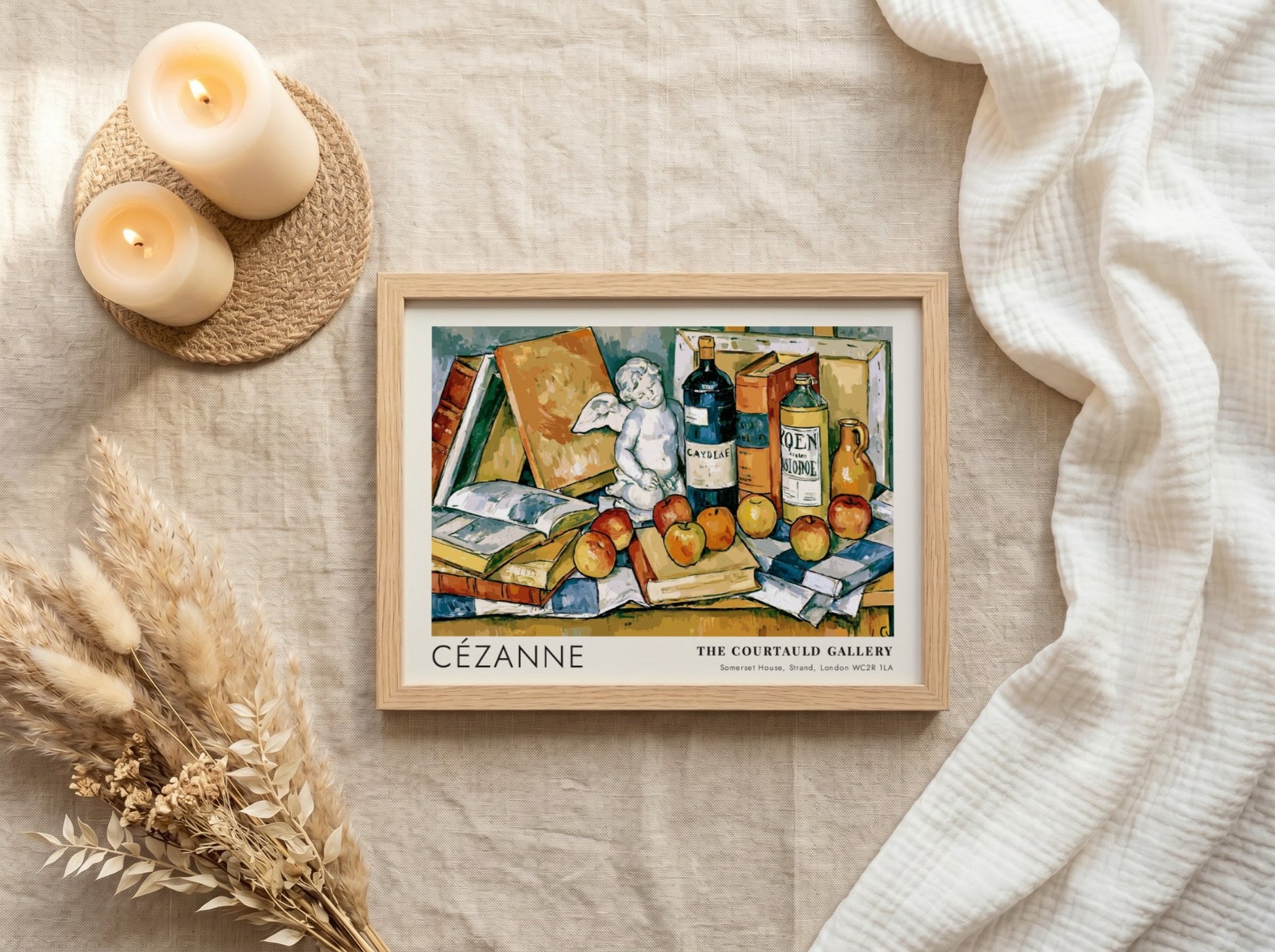 Wall art poster featuring Cézanne Still Life with Plaster Cupid with blue and yellow
