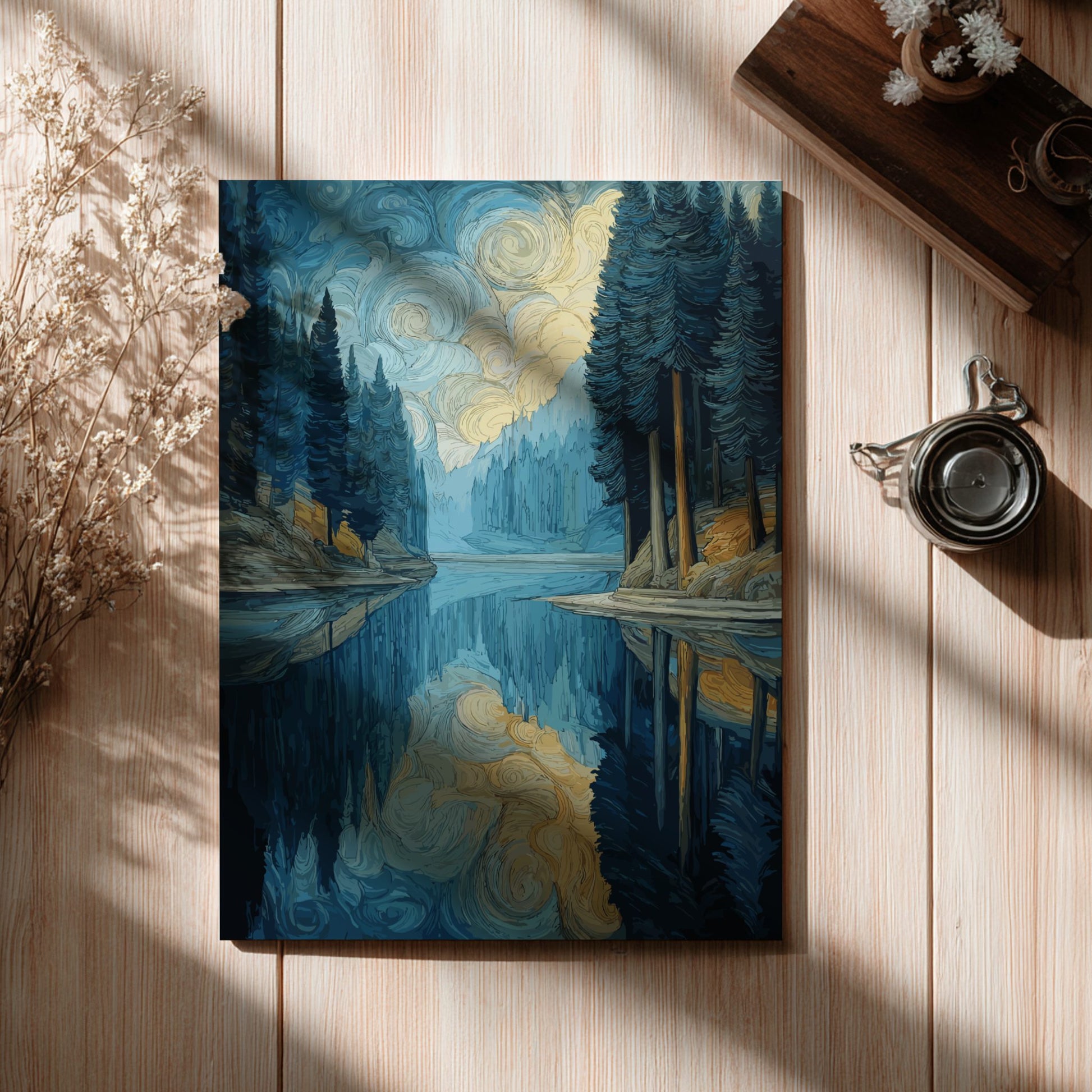 Stillness - Calm Mirror Lake and Early Morning Forest Wall Art
