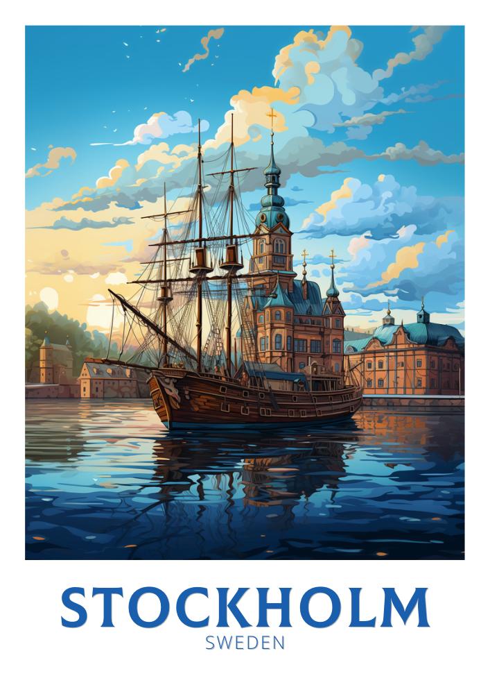 Europe STOCKHOLM TRAVEL POSTER - SWEDEN ARTWORK
