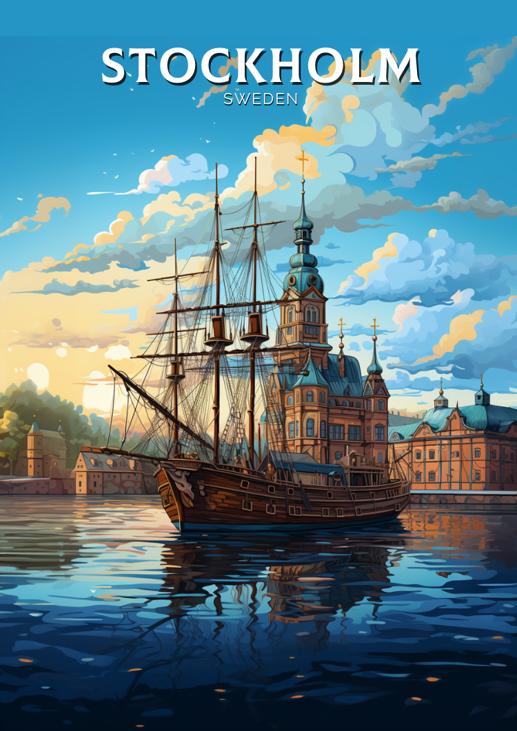 Europe STOCKHOLM TRAVEL PAINTING - SWEDEN POSTER