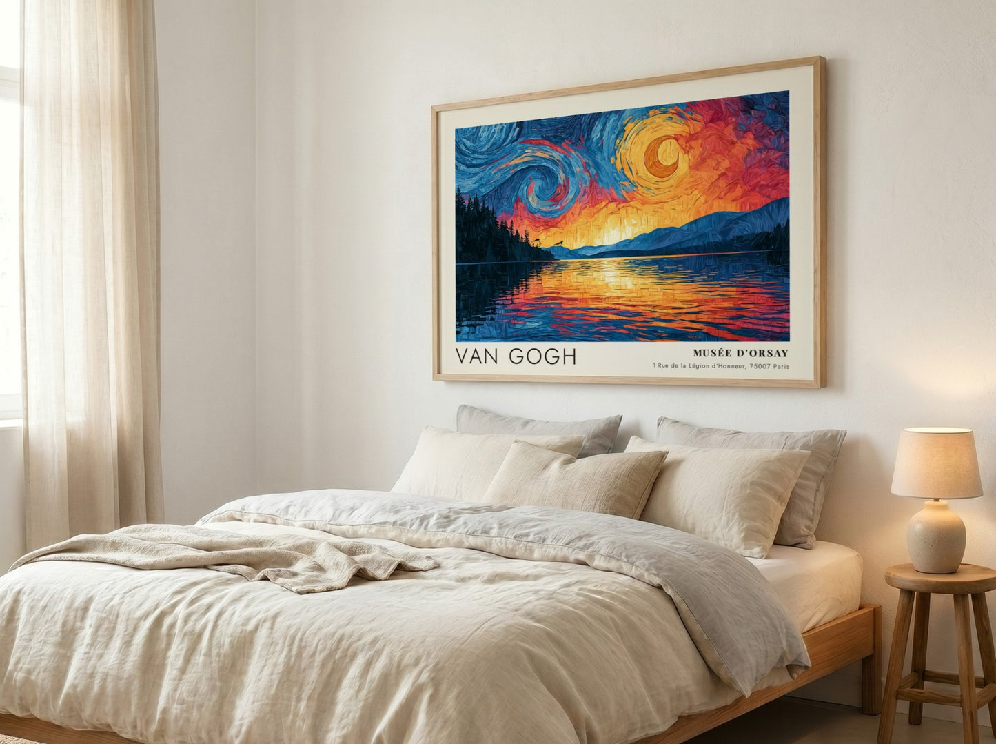 Wall art print featuring Van Gogh's Storm - Dark Sky Approaching with swirling colors and landscape elements
