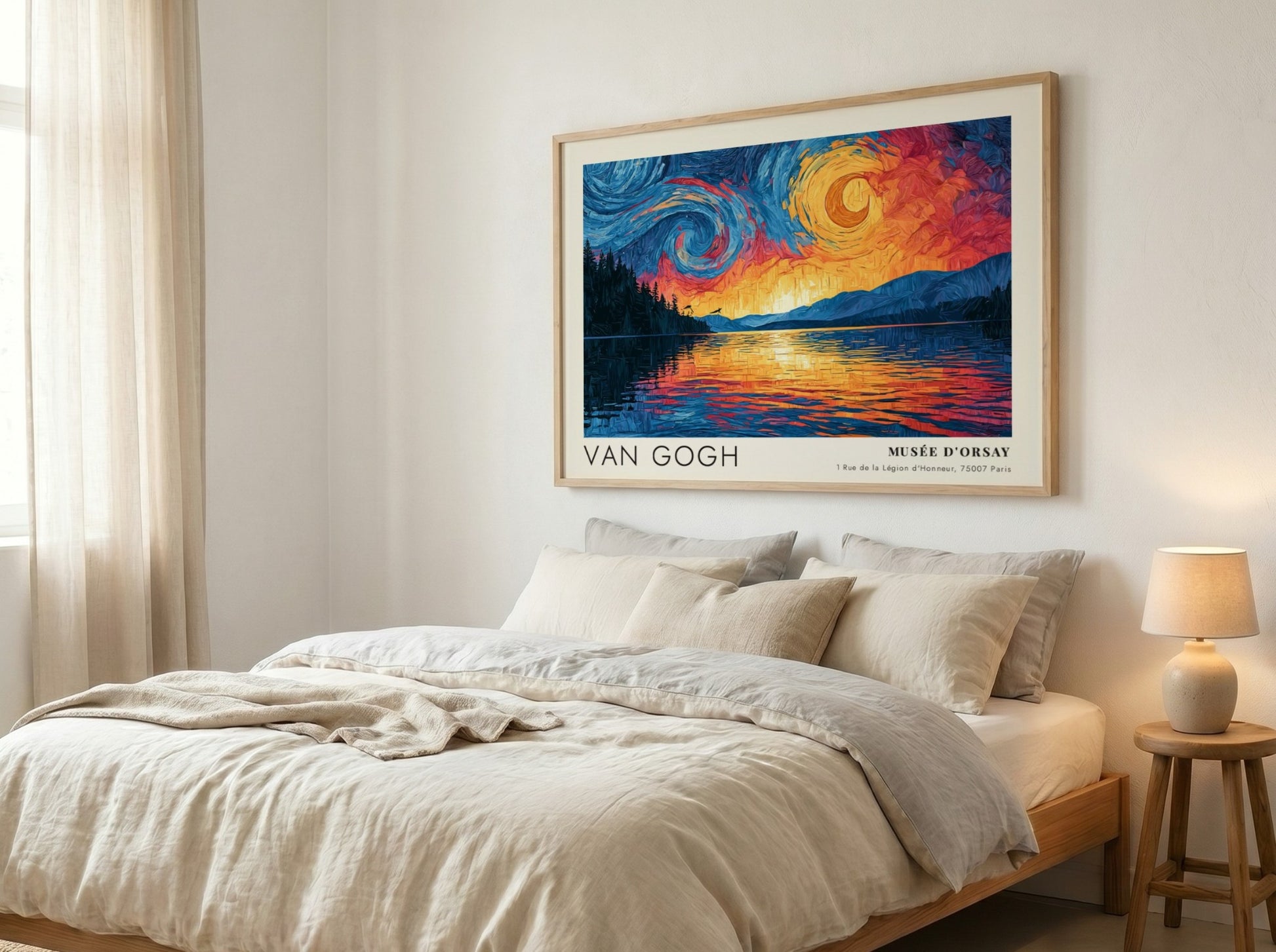 Wall art print featuring Van Gogh's Storm - Dark Sky Approaching with swirling colors and landscape elements