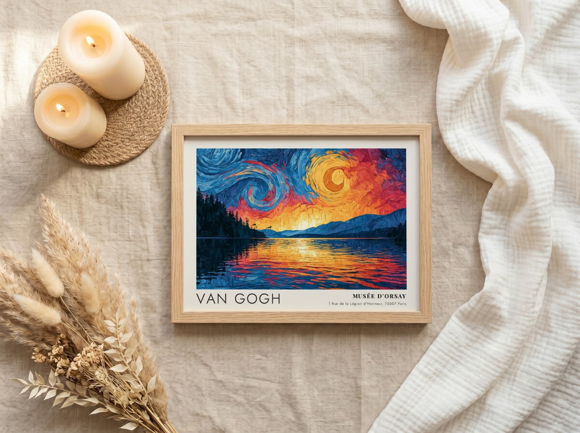 Wall art print featuring Van Gogh's Storm - Dark Sky Approaching with swirling colors and landscape elements