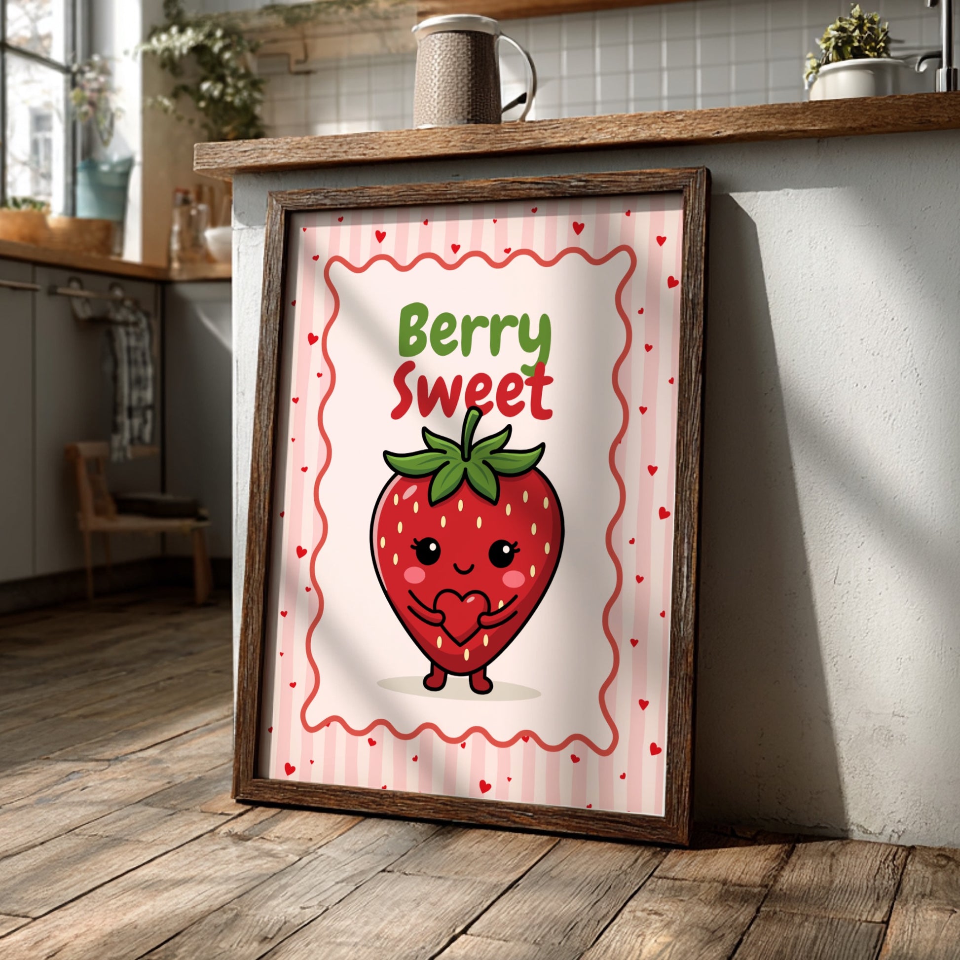 Strawberry - Love You Berry Much - Kitchen Wall Art