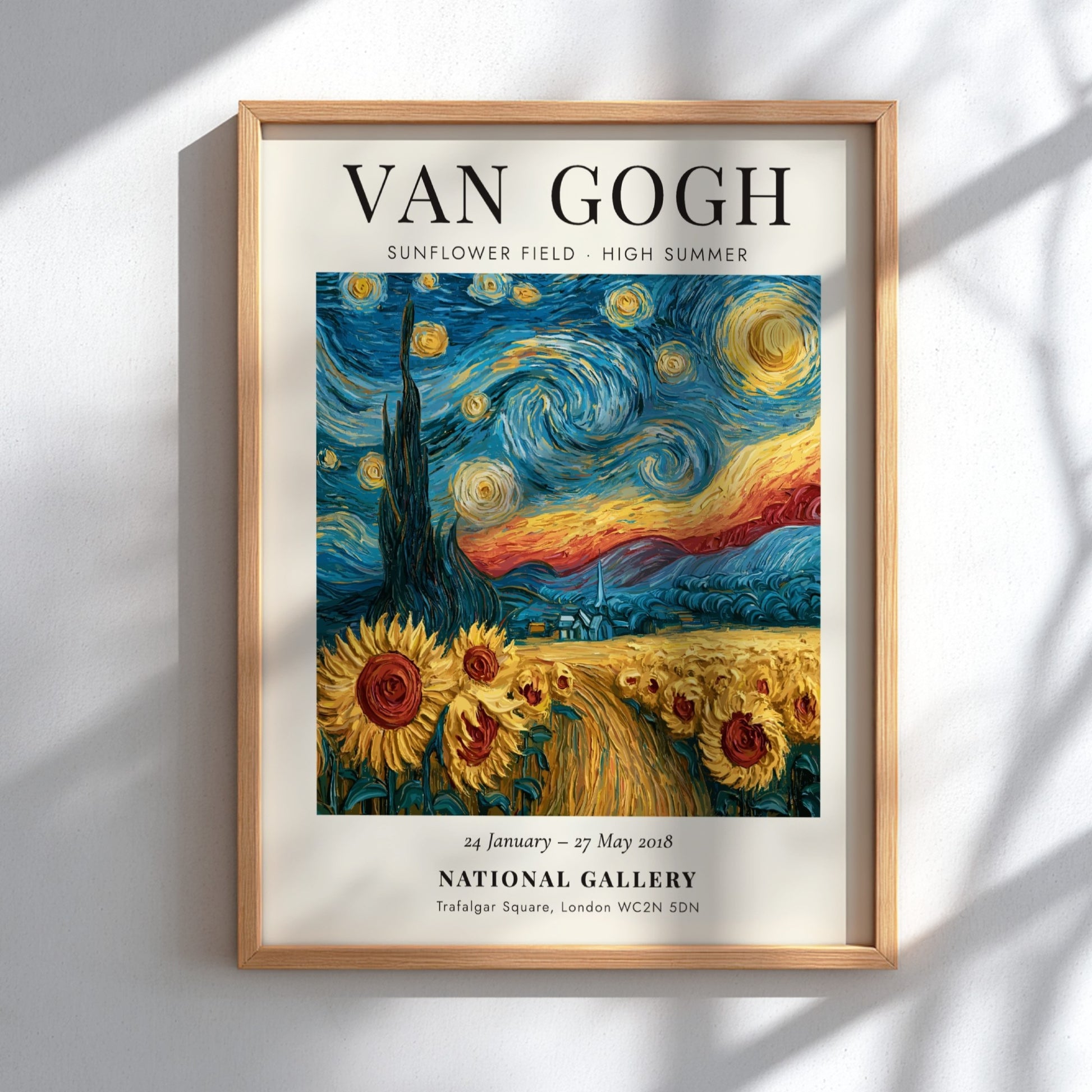 Sunflower field artwork inspired by Van Gogh featuring vibrant colors and impressionistic style