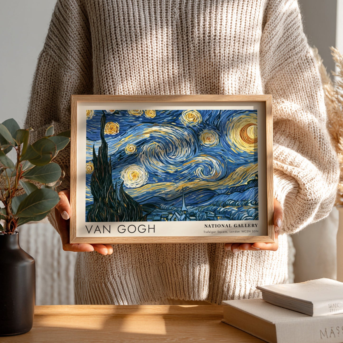 Sunflower Field poster featuring vibrant Van Gogh art with swirling skies and sunflowers in bold colors