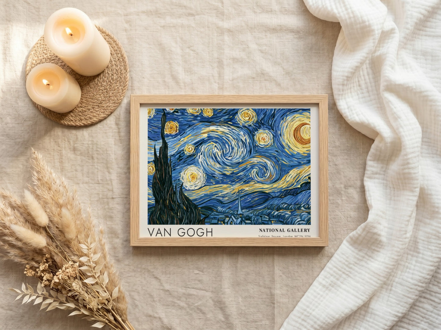 Sunflower Field poster featuring vibrant Van Gogh art with swirling skies and sunflowers in bold colors