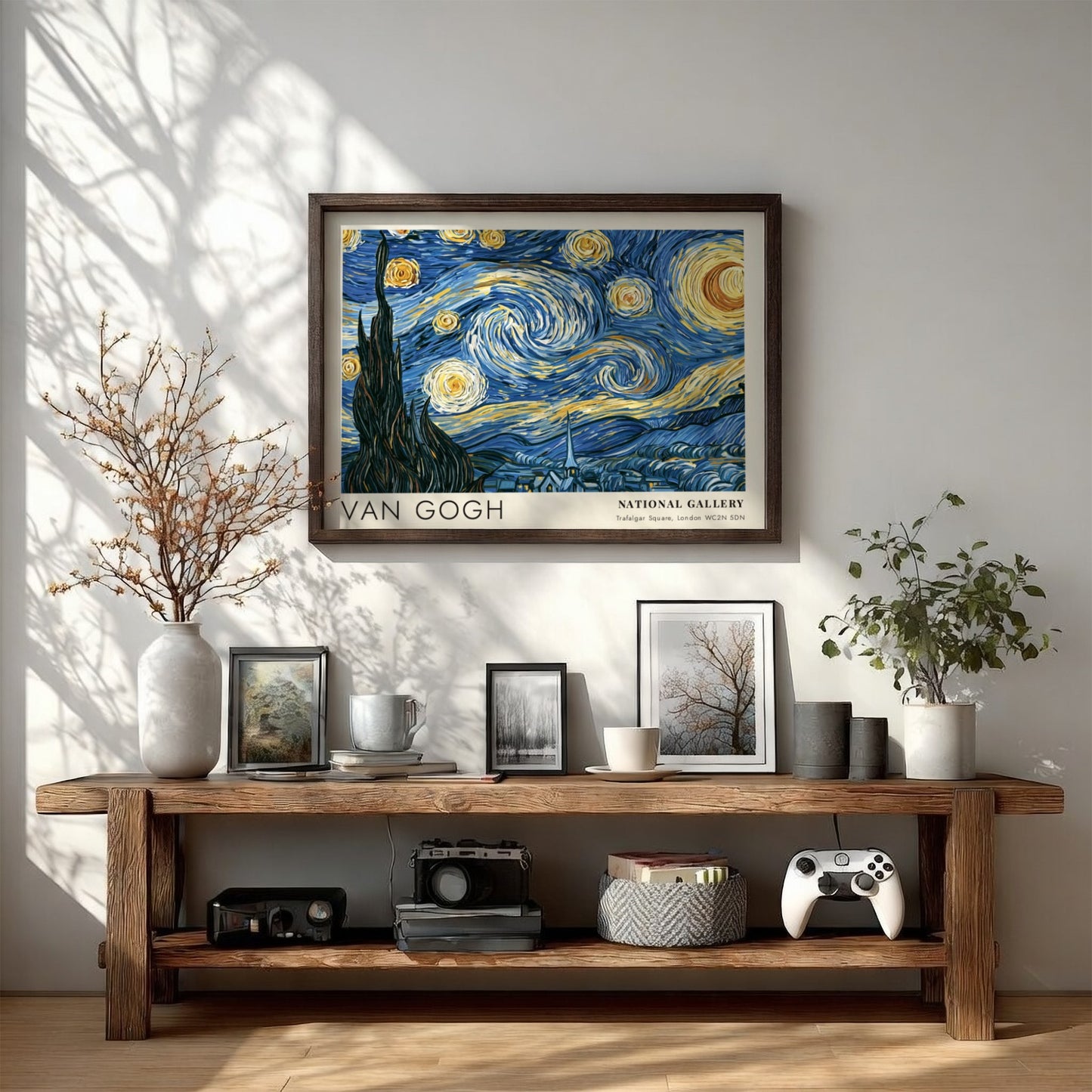 Sunflower Field poster featuring vibrant Van Gogh art with swirling skies and sunflowers in bold colors