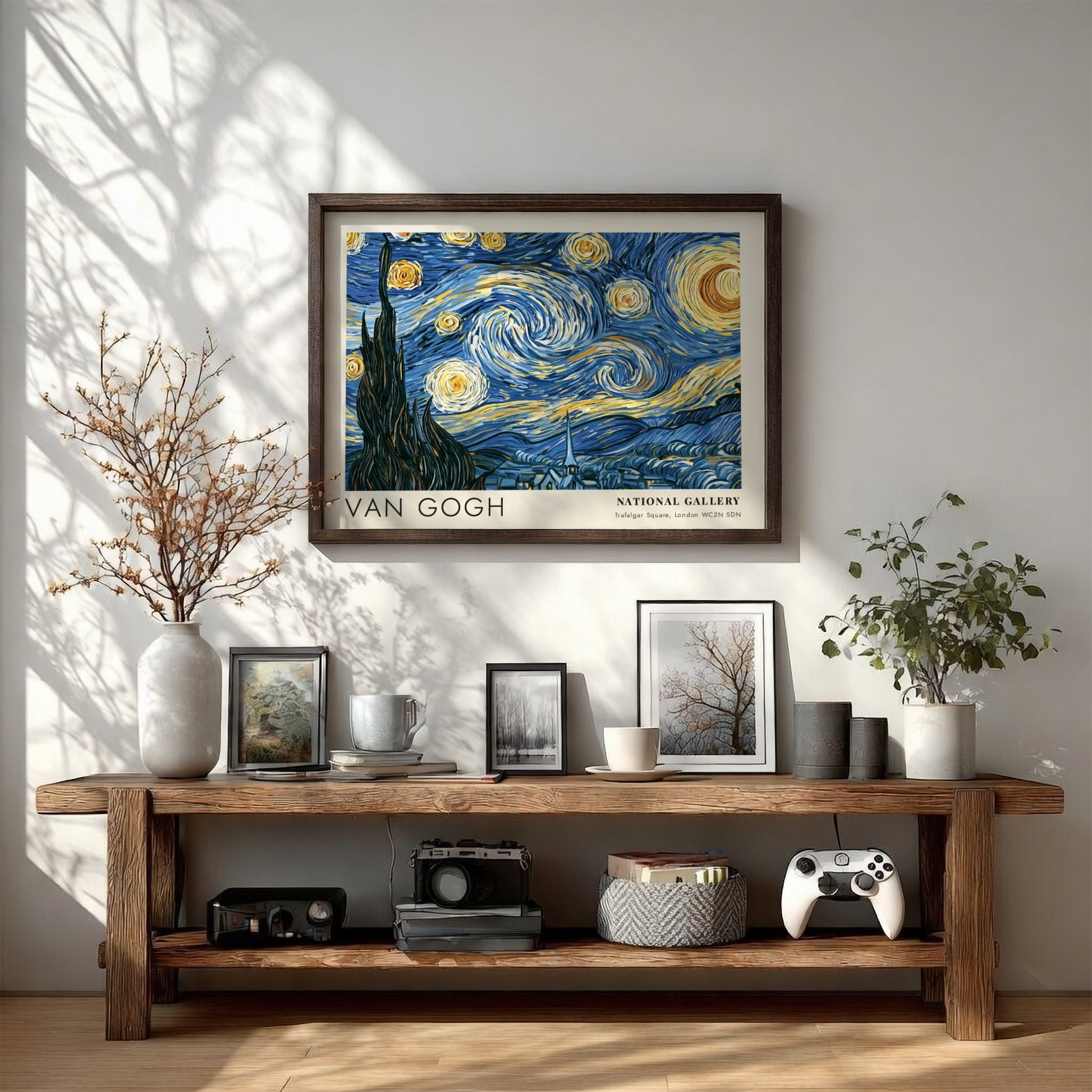 Van Gogh landscape poster featuring sunflower field in vibrant colors