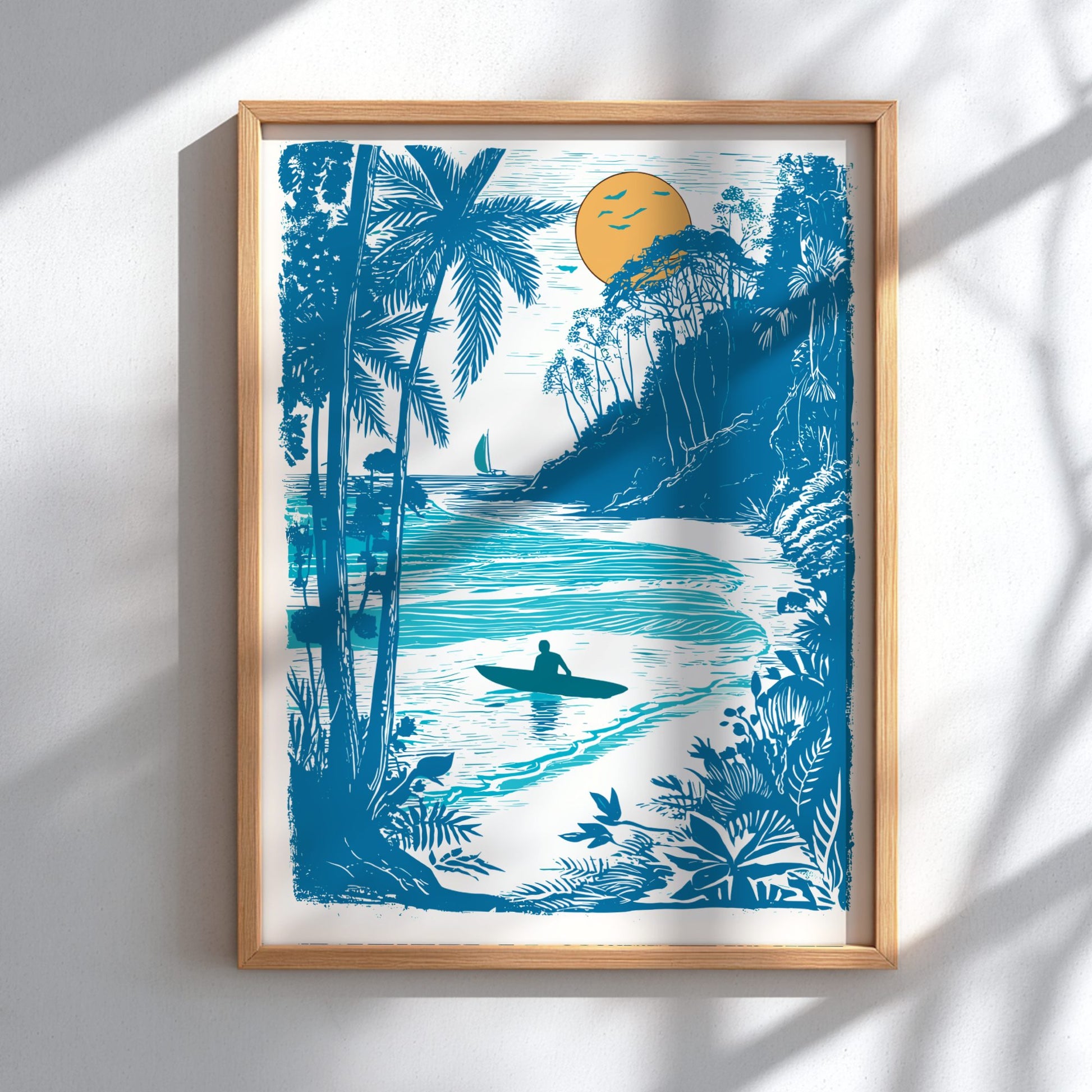Surf Watch Poster - Ocean Wave & Surfing Lifestyle Wall Art Print