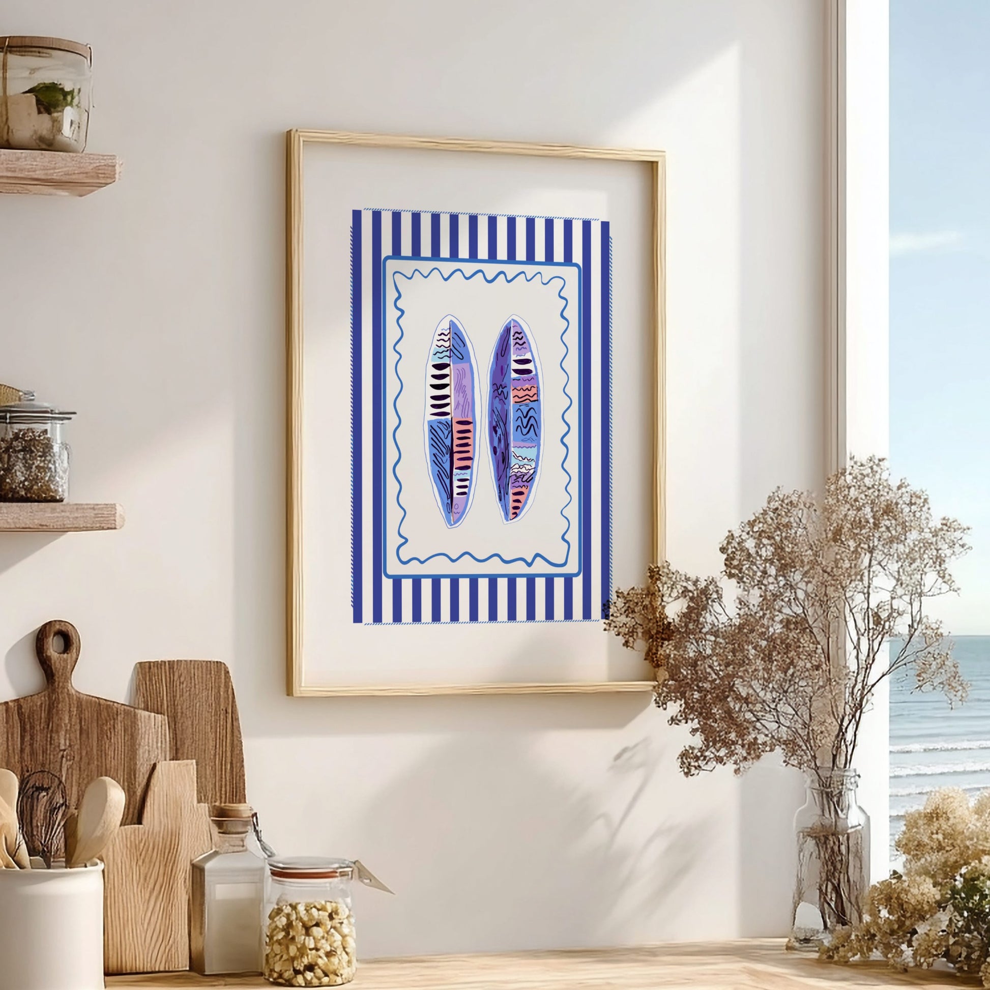 Surfing Boards Poster - Classic Wave Rider Wall Art Print