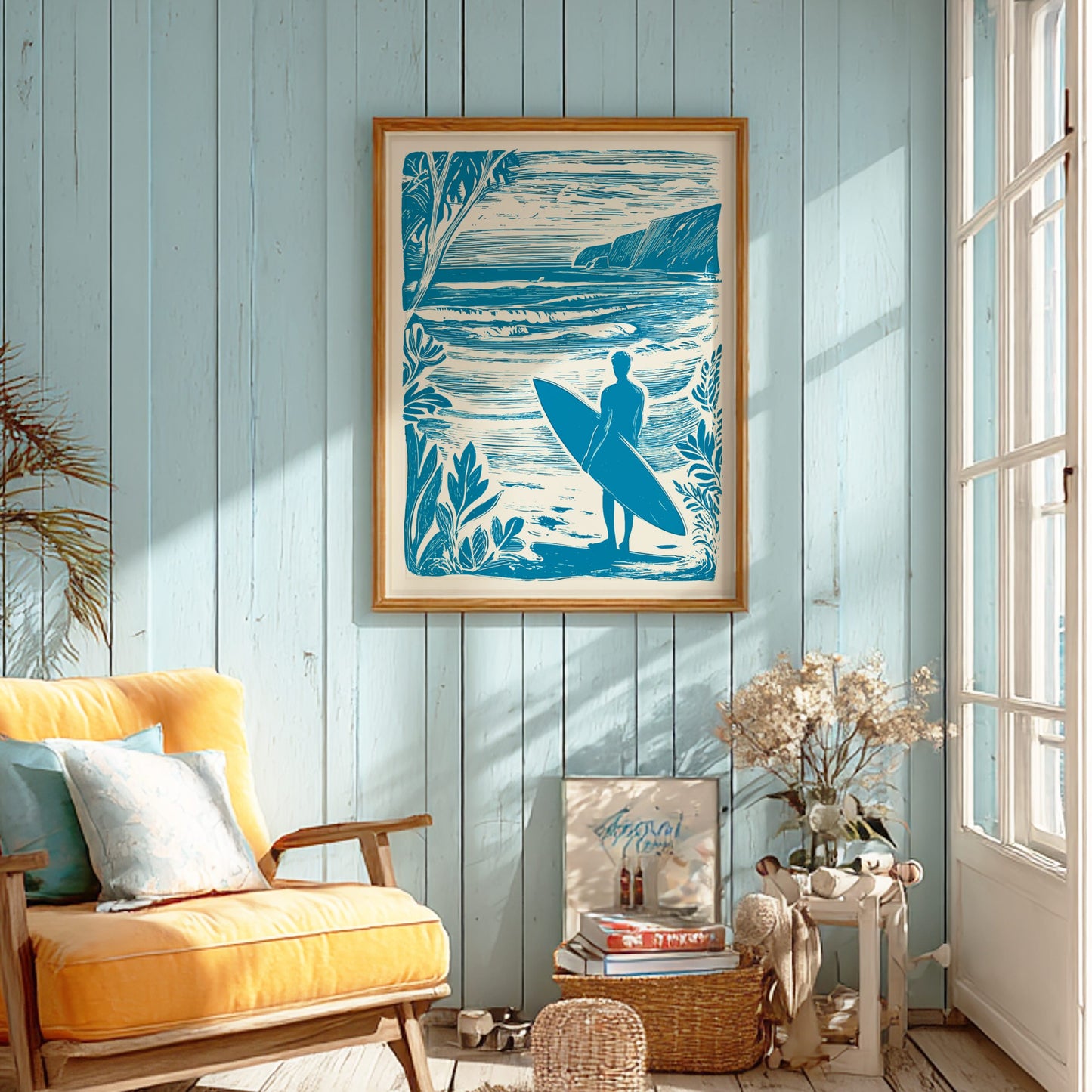 Surfing Paradise Poster - Tropical Wave & Beach Vibes Wall Art Print