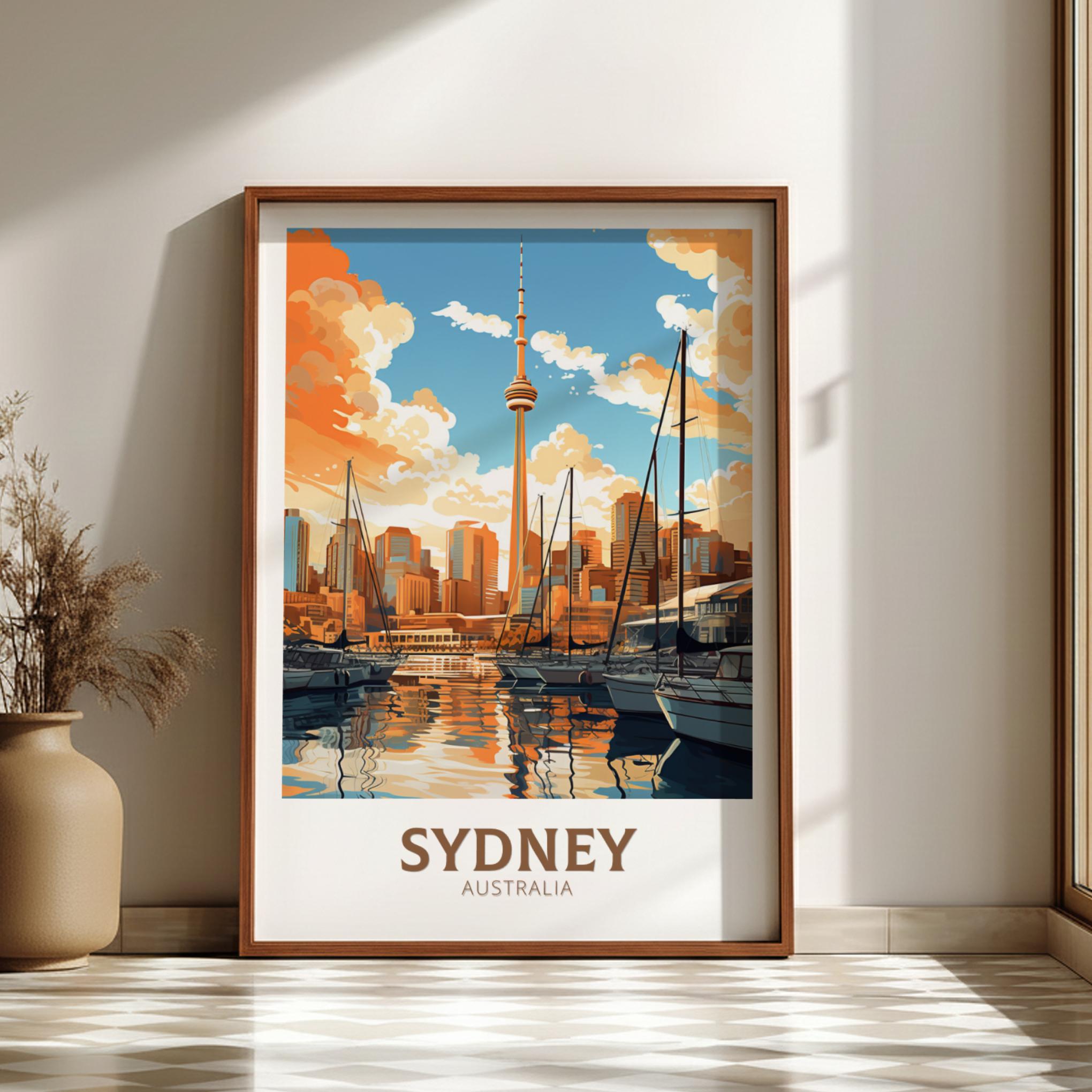 Australia SYDNEY TRAVEL PRINT - AUSTRALIA ARTWORK