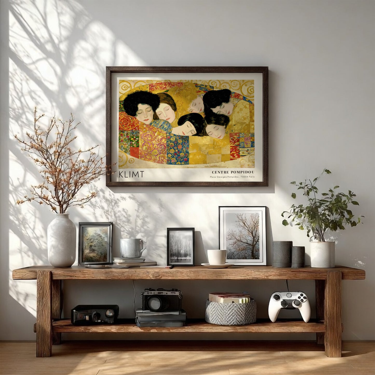 Klimt inspired wall art print featuring Symbol - Dunkel und Wachen with rich colors and intricate patterns