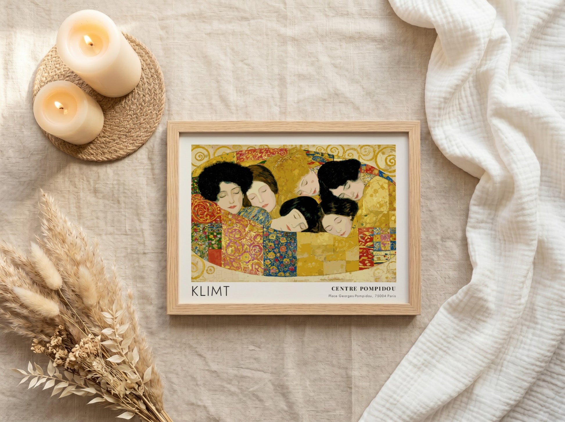 Klimt inspired wall art print featuring Symbol - Dunkel und Wachen with rich colors and intricate patterns