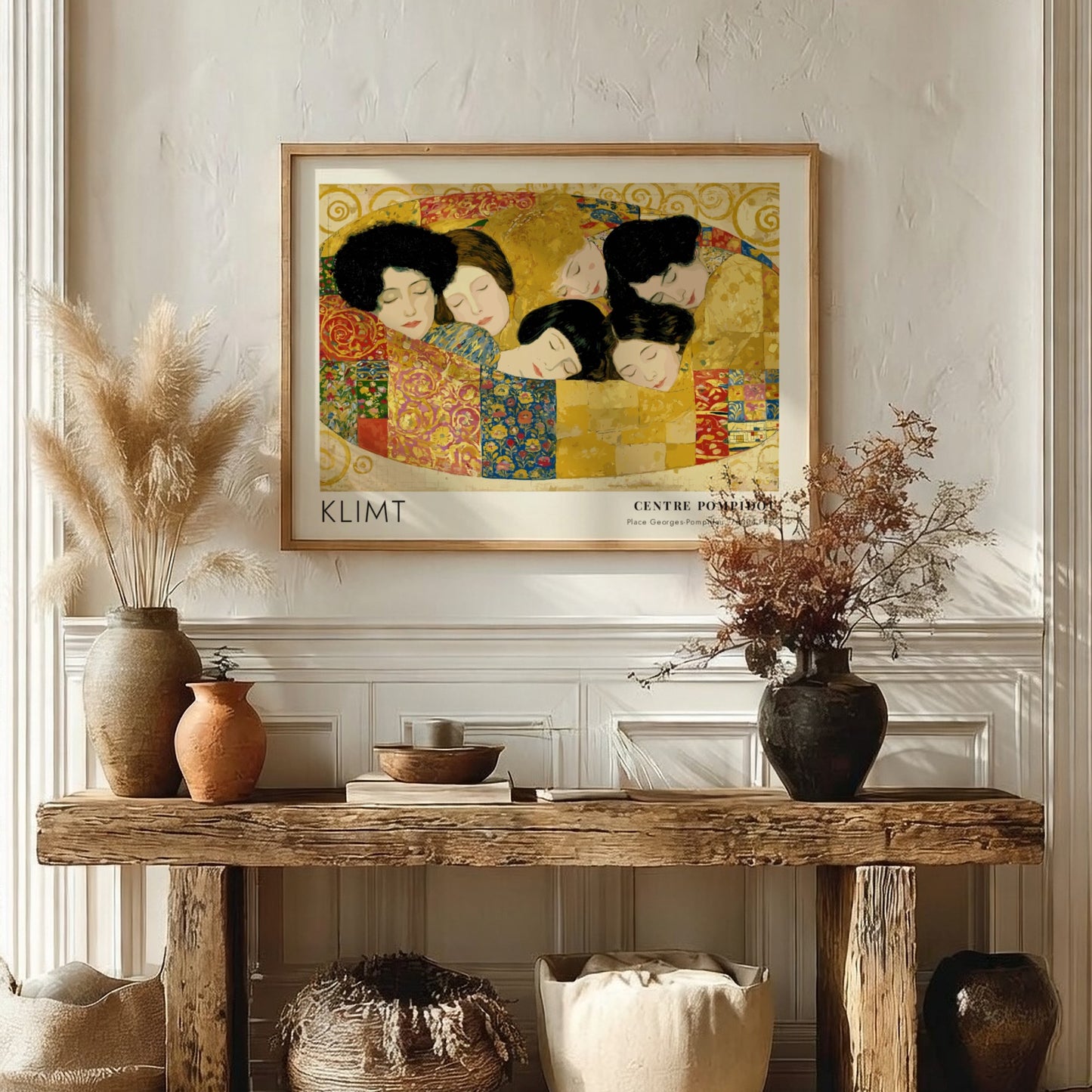 Klimt inspired wall art print featuring Symbol - Dunkel und Wachen with rich colors and intricate patterns