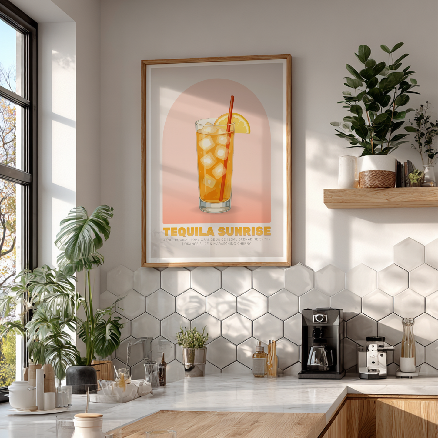 Tequila Sunrise Cocktail Poster - Drinks Wall Art