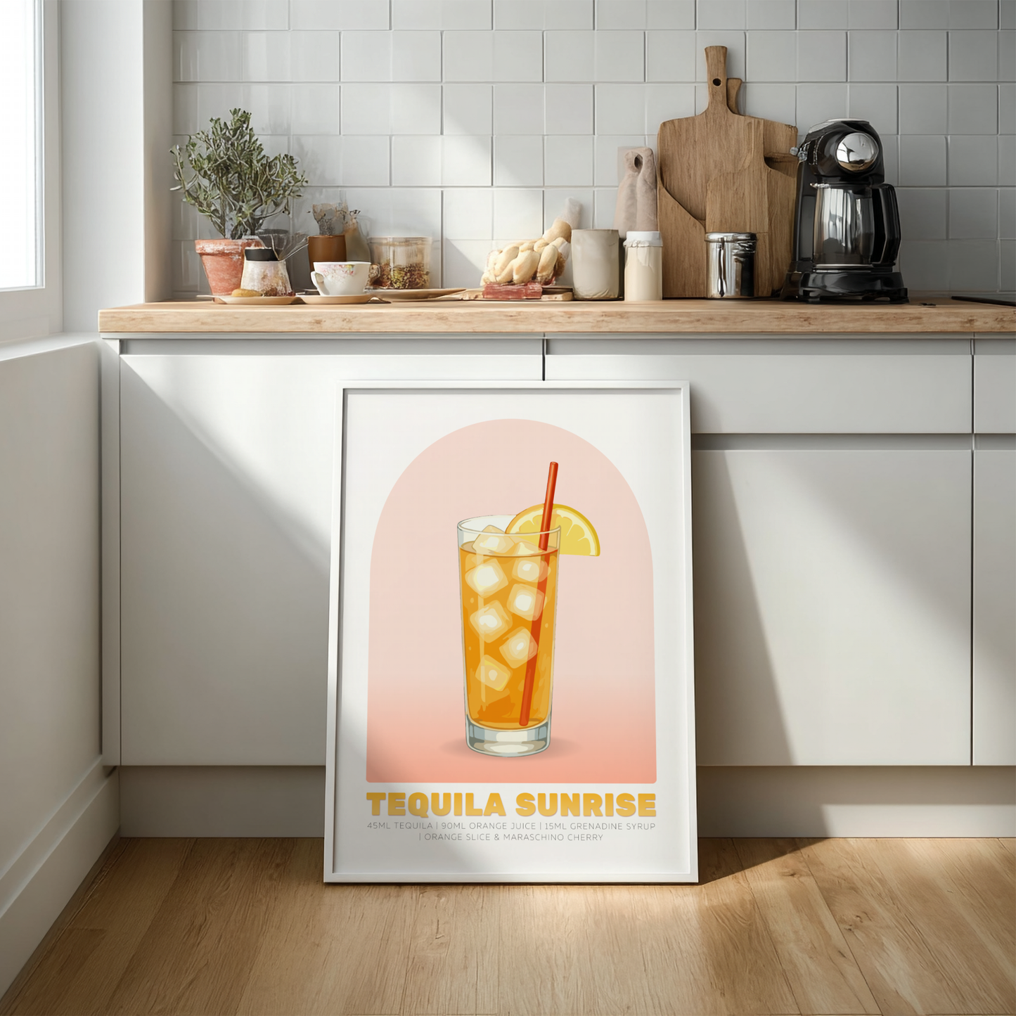 Tequila Sunrise Cocktail Poster - Drinks Wall Art
