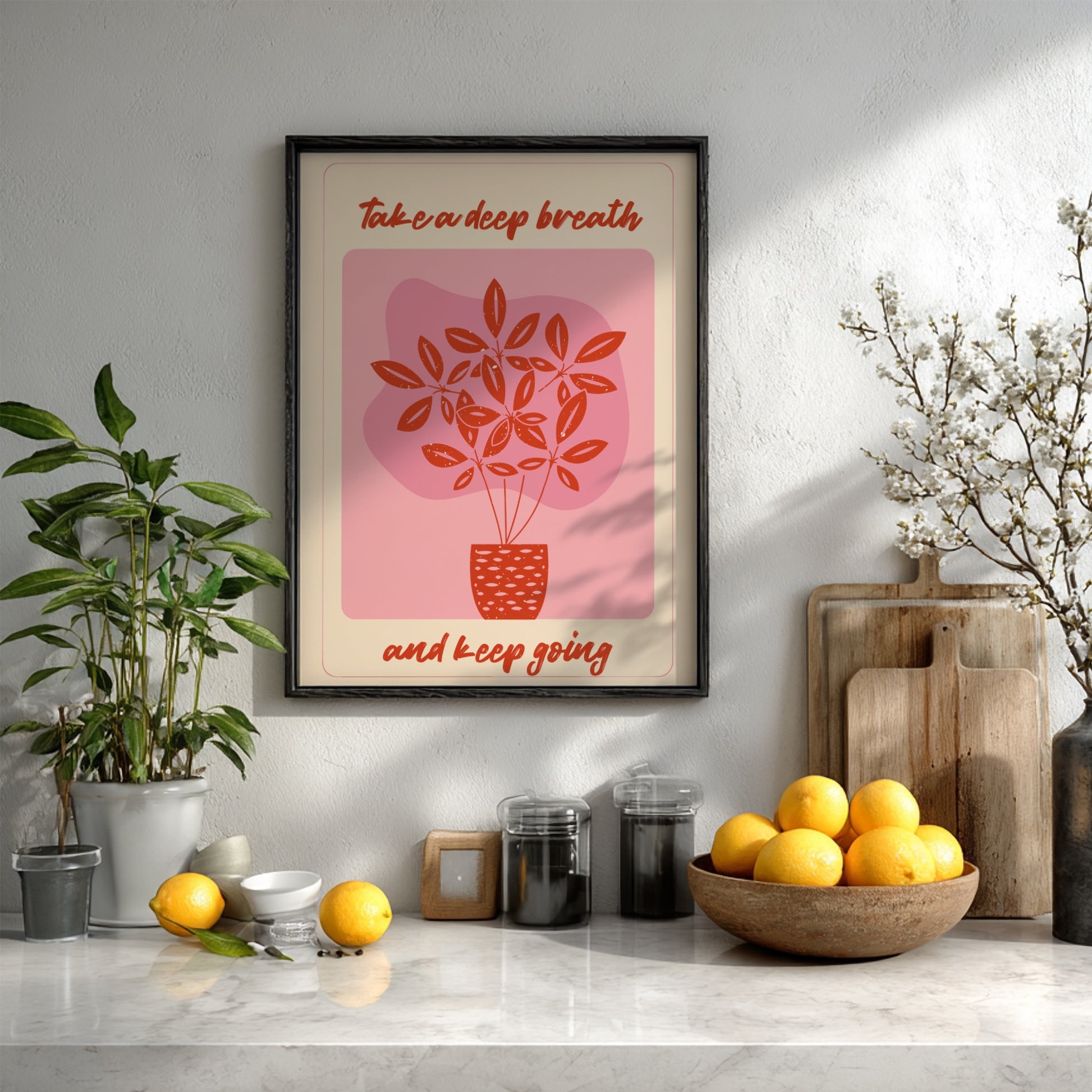 Take A Deep Breath: Modern Minimalist Zen Wall Art
