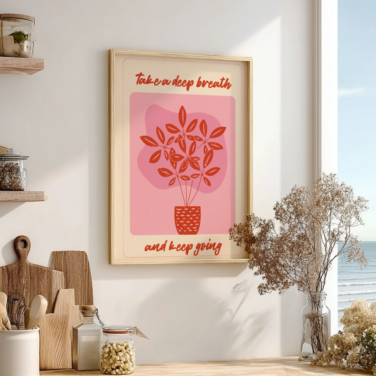 Take A Deep Breath: Modern Minimalist Zen Wall Art