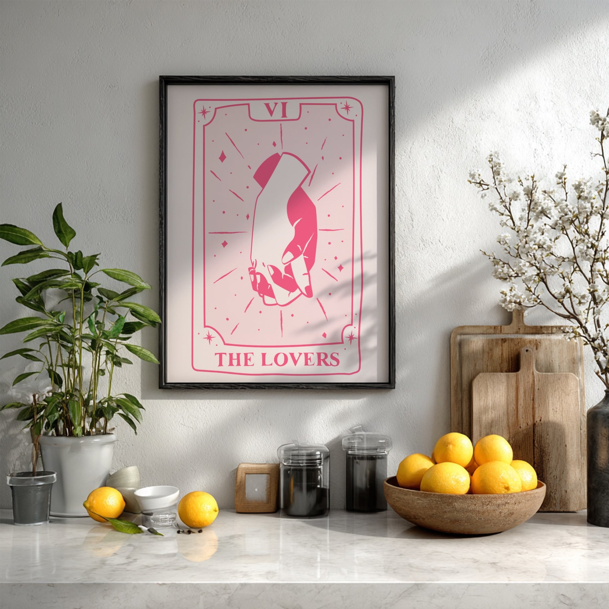 The Sacred Union Modern Art - Tarot Card VI The Lovers Print