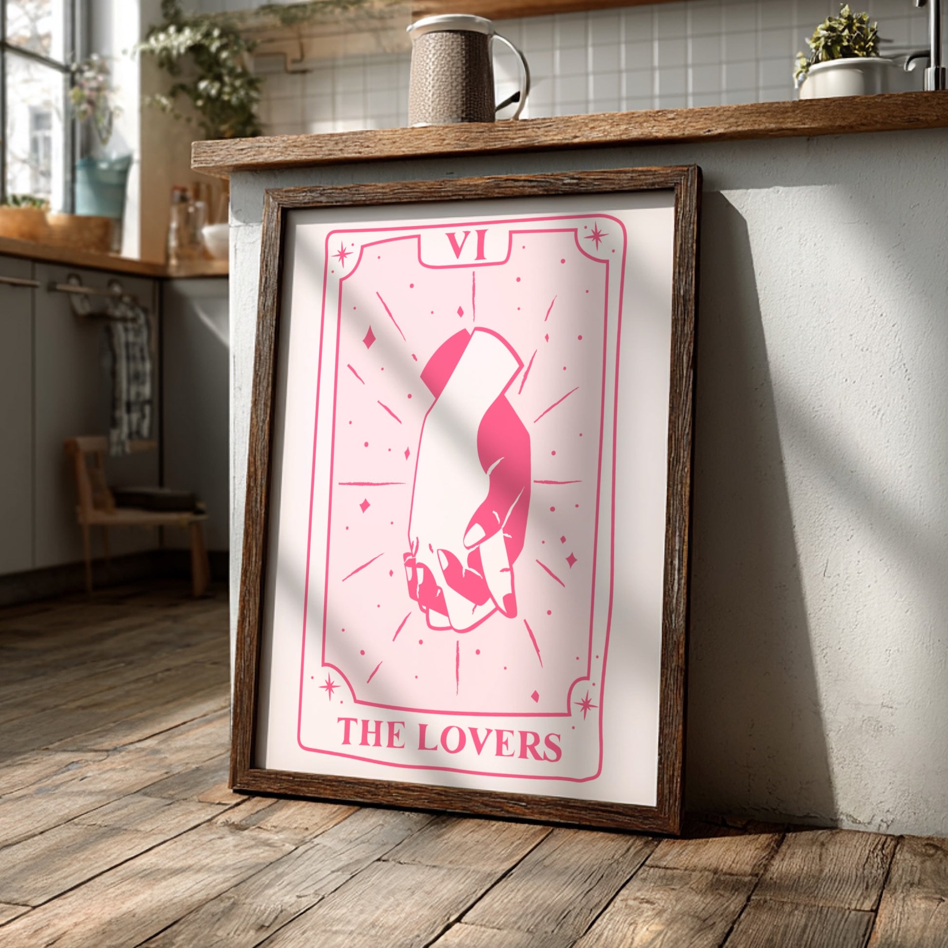 The Sacred Union Modern Art - Tarot Card VI The Lovers Print
