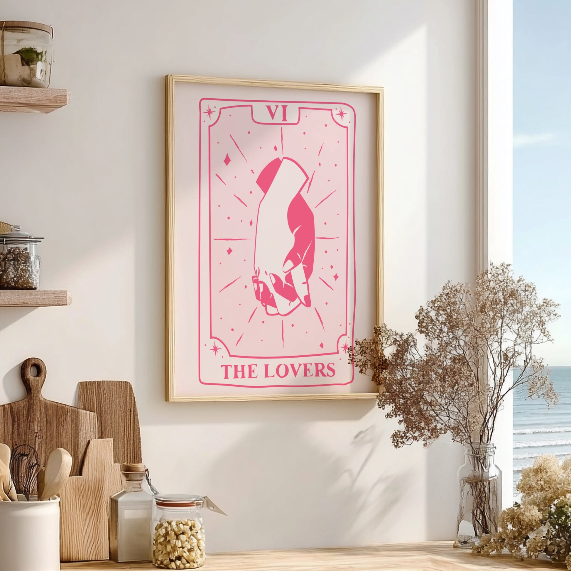 The Sacred Union Modern Art - Tarot Card VI The Lovers Print