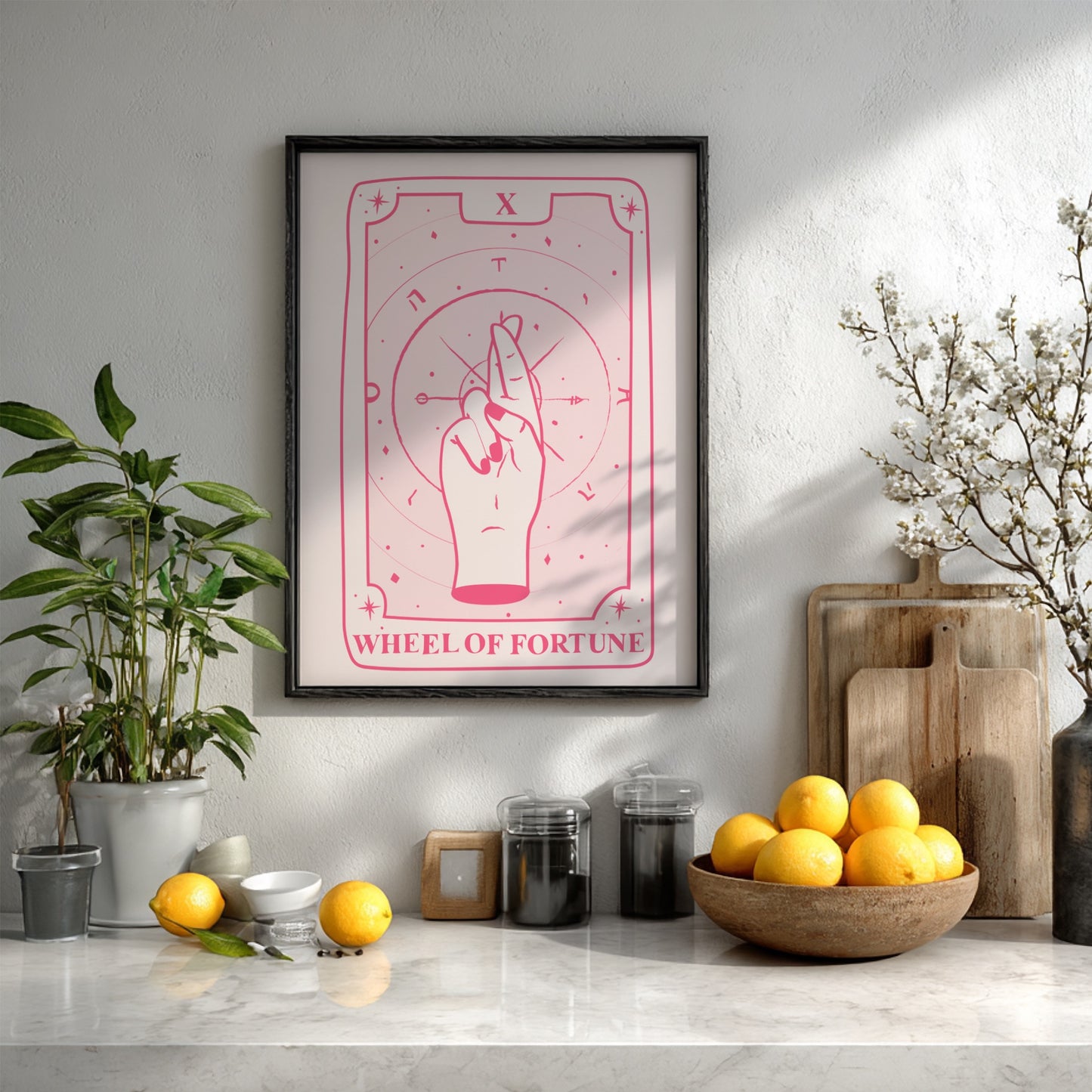 The Universal Cycle Modern Art - Tarot Card X Wheel of Fortune Print