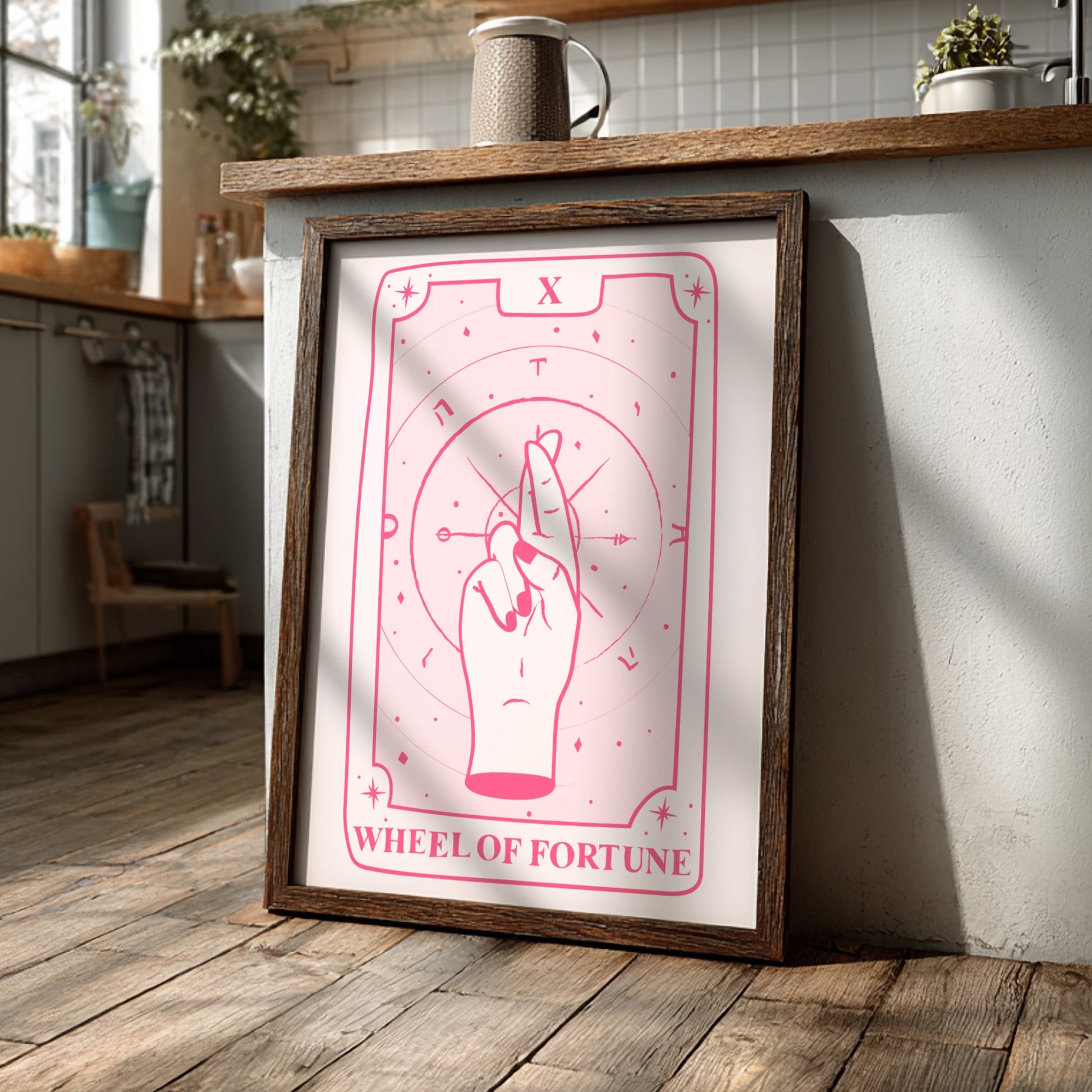 The Universal Cycle Modern Art - Tarot Card X Wheel of Fortune Print