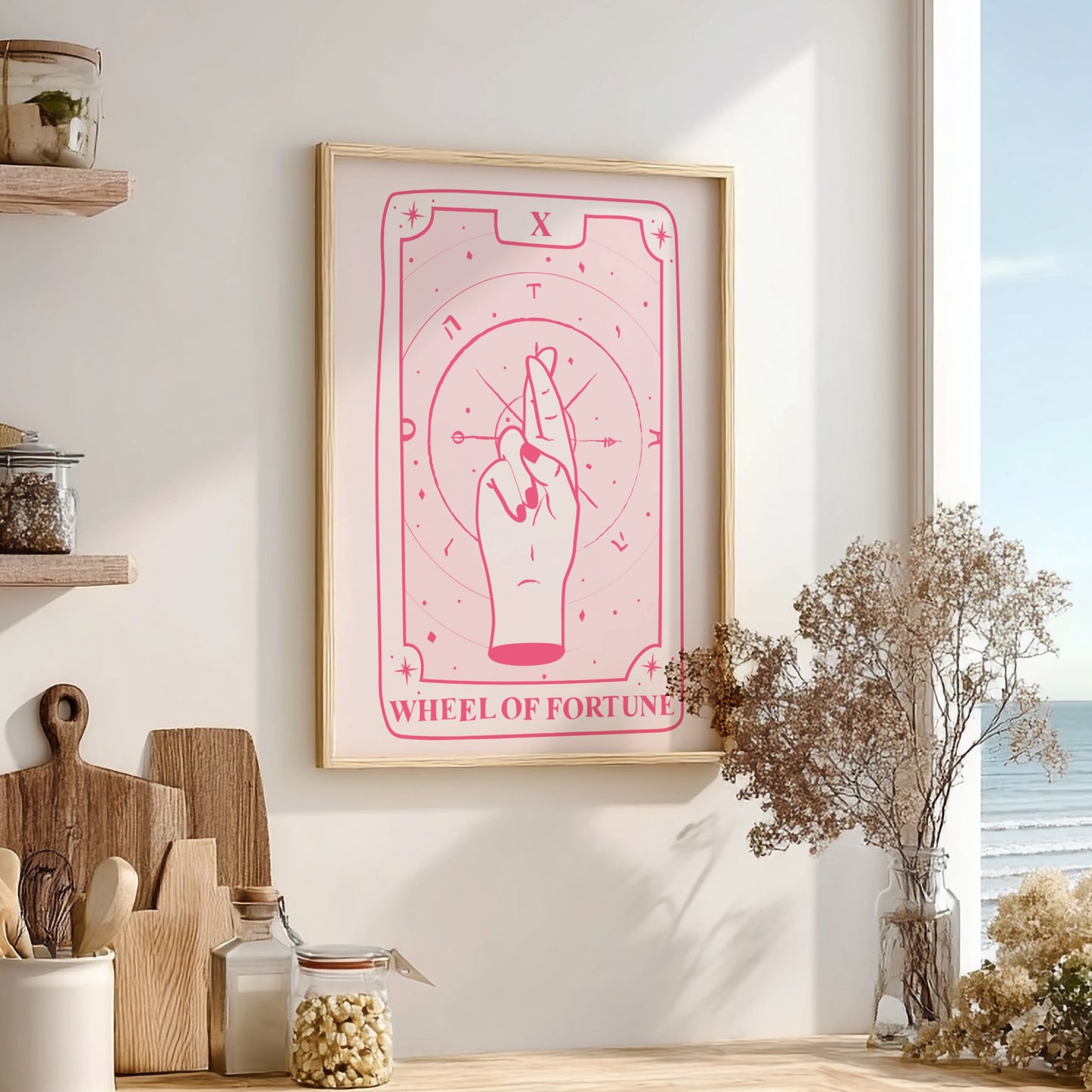 The Universal Cycle Modern Art - Tarot Card X Wheel of Fortune Print