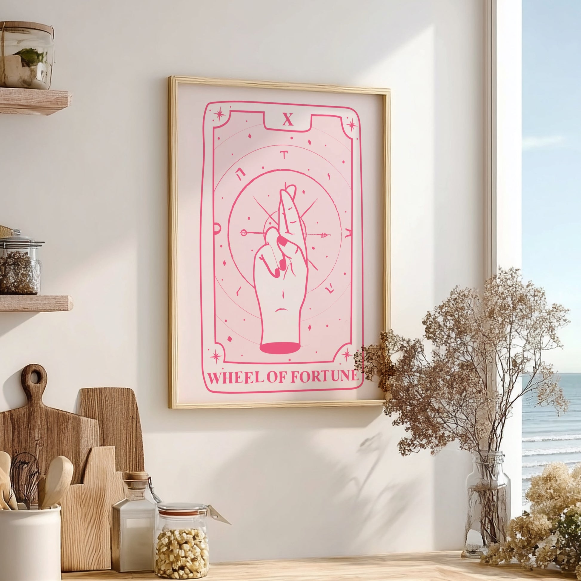 The Universal Cycle Modern Art - Tarot Card X Wheel of Fortune Print
