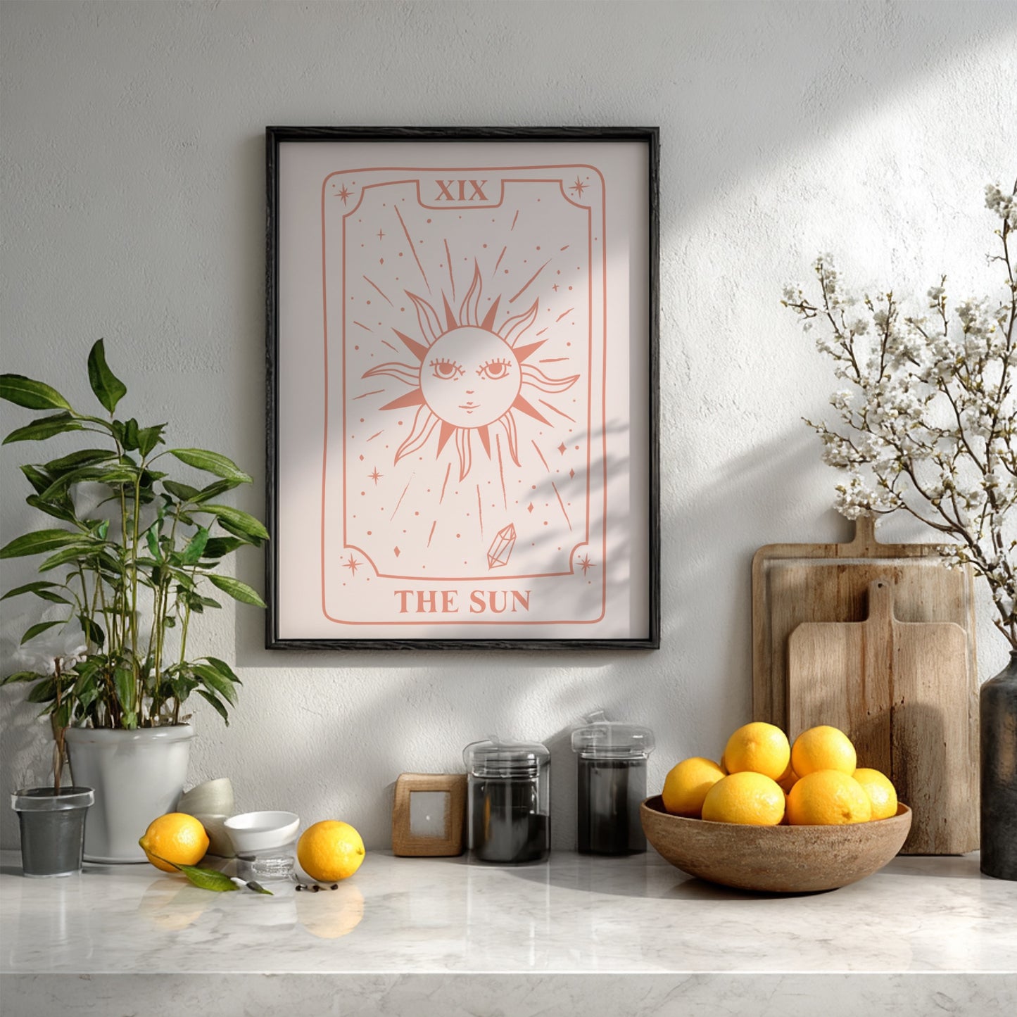 The Radiant Vitality Modern Art - Tarot Card XIX The Sun Print