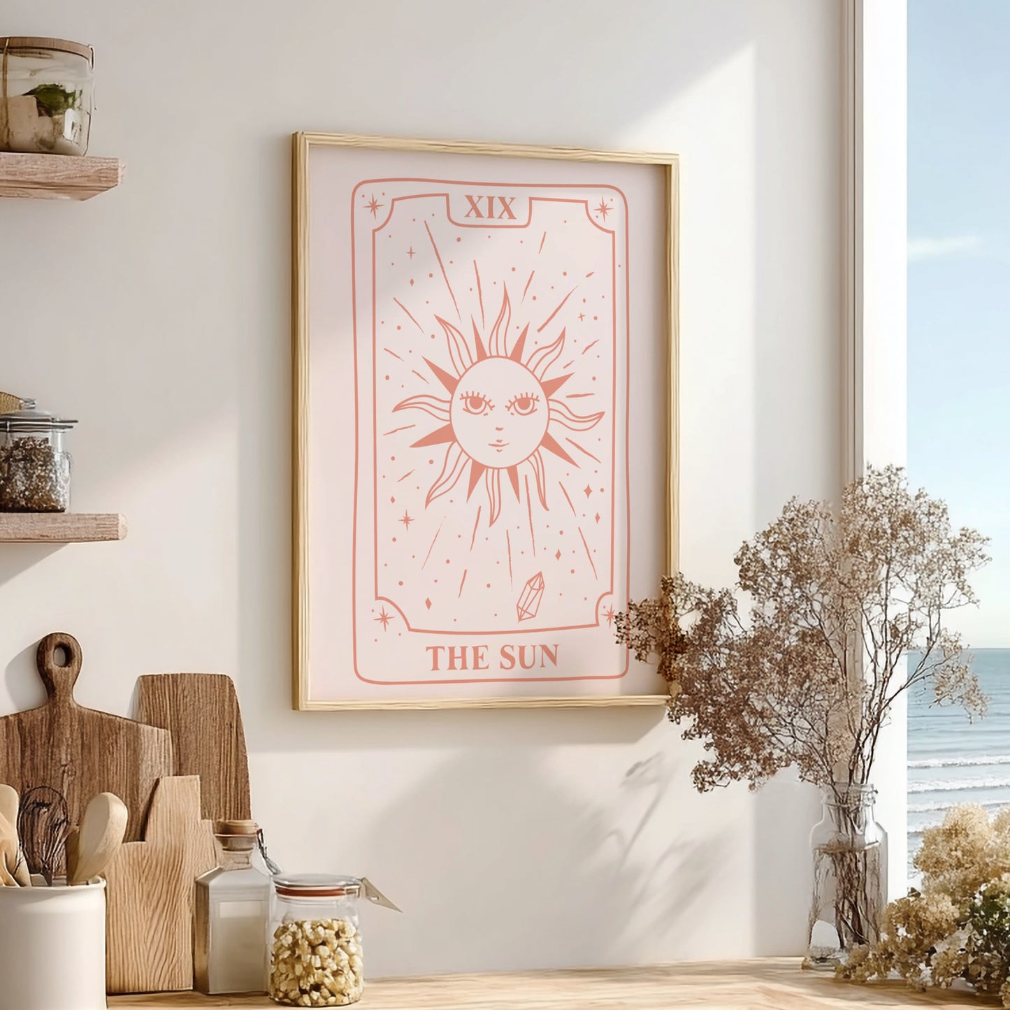 The Radiant Vitality Modern Art - Tarot Card XIX The Sun Print